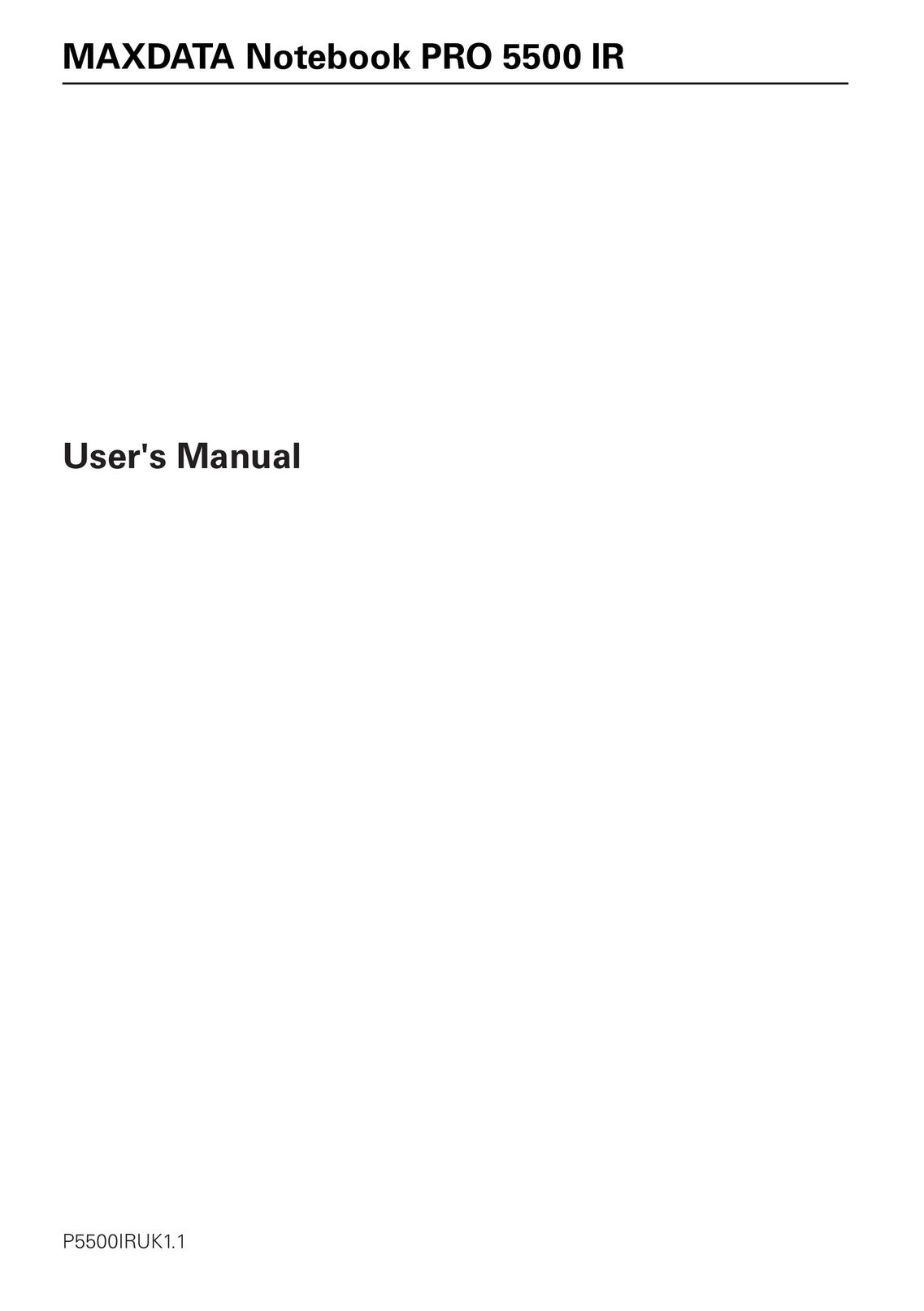 MAXDATA 5500 IR Laptop User Manual
