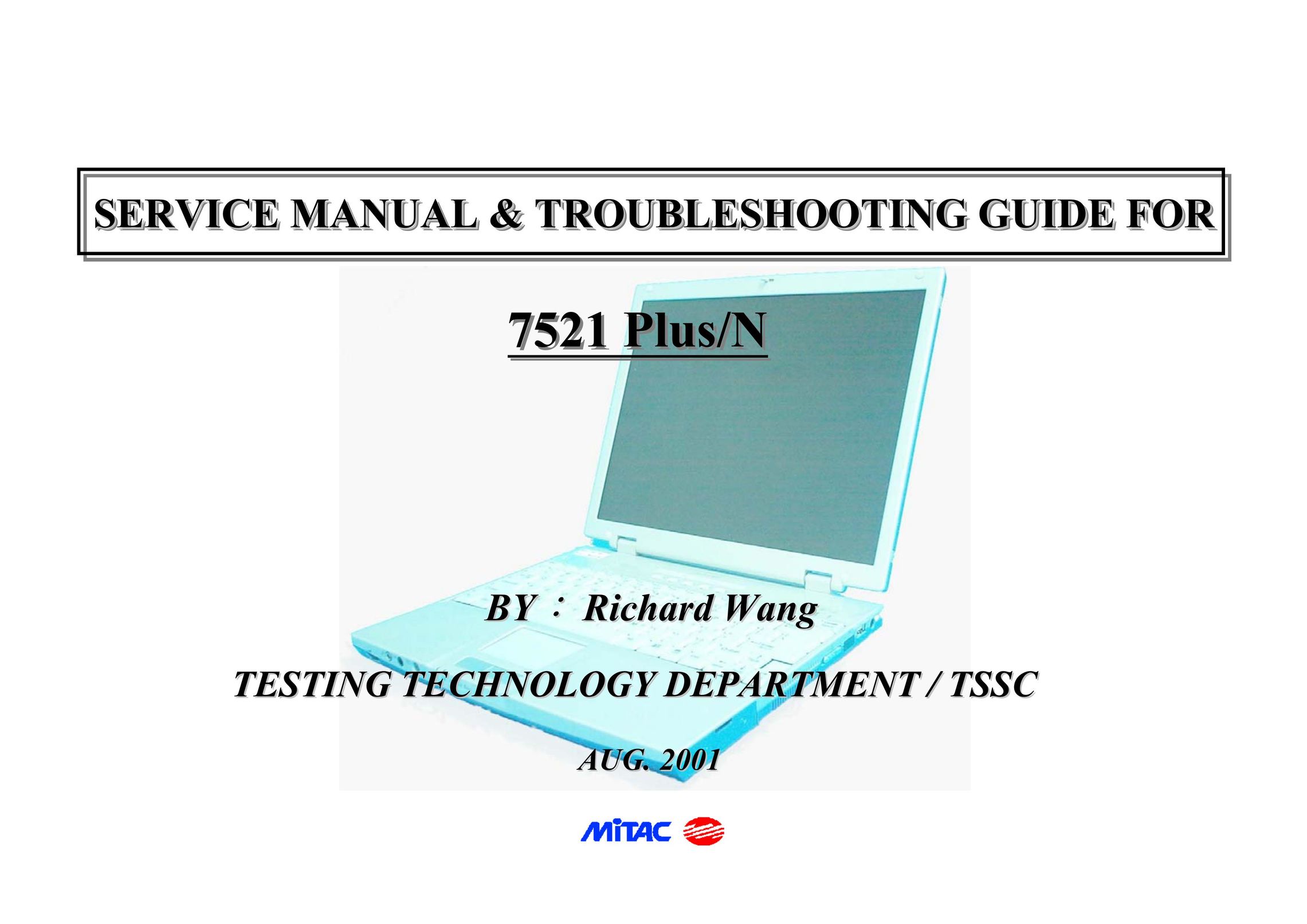 MiTAC 7521 PLUS/N Laptop User Manual