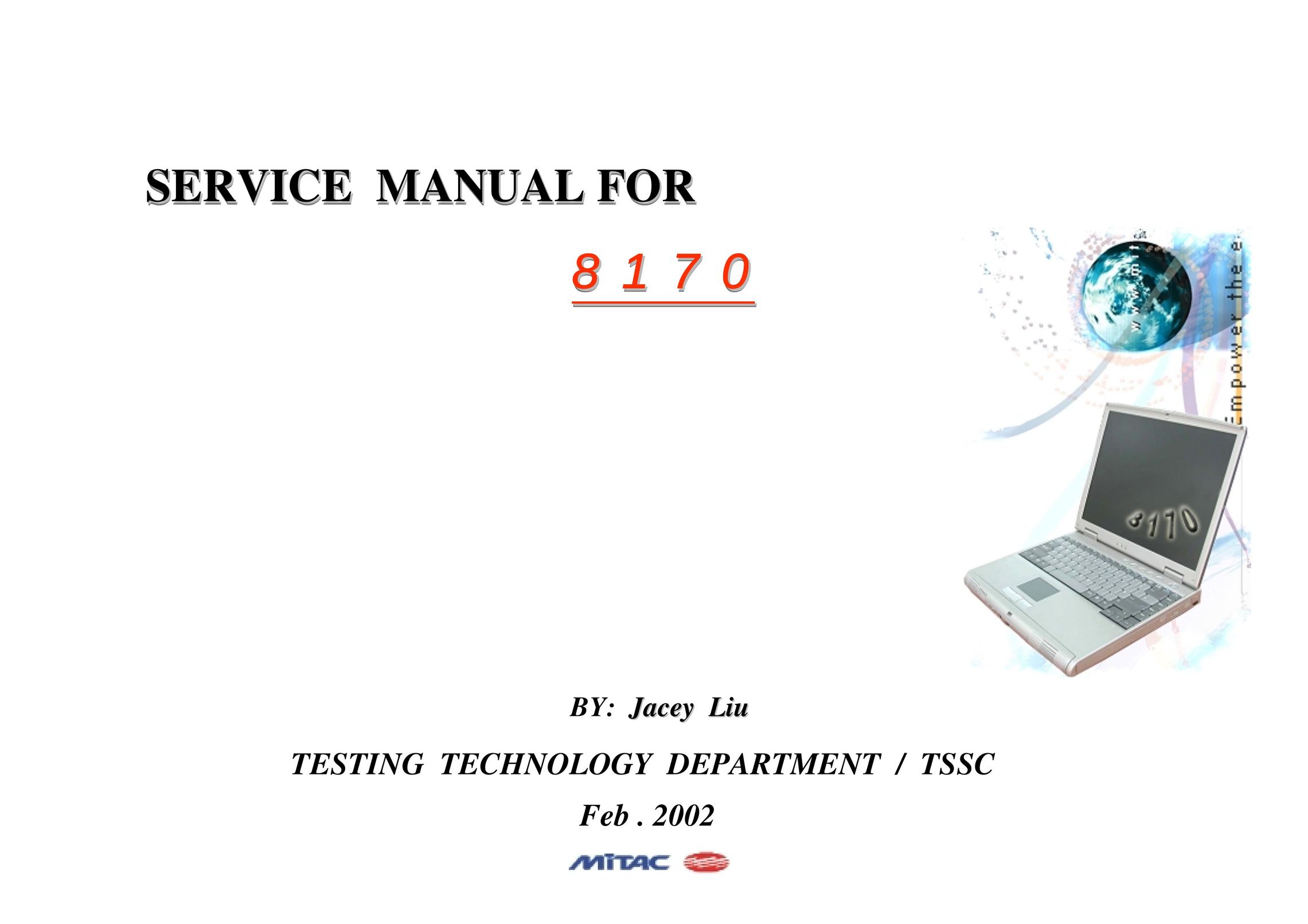 MiTAC 8170 Laptop User Manual