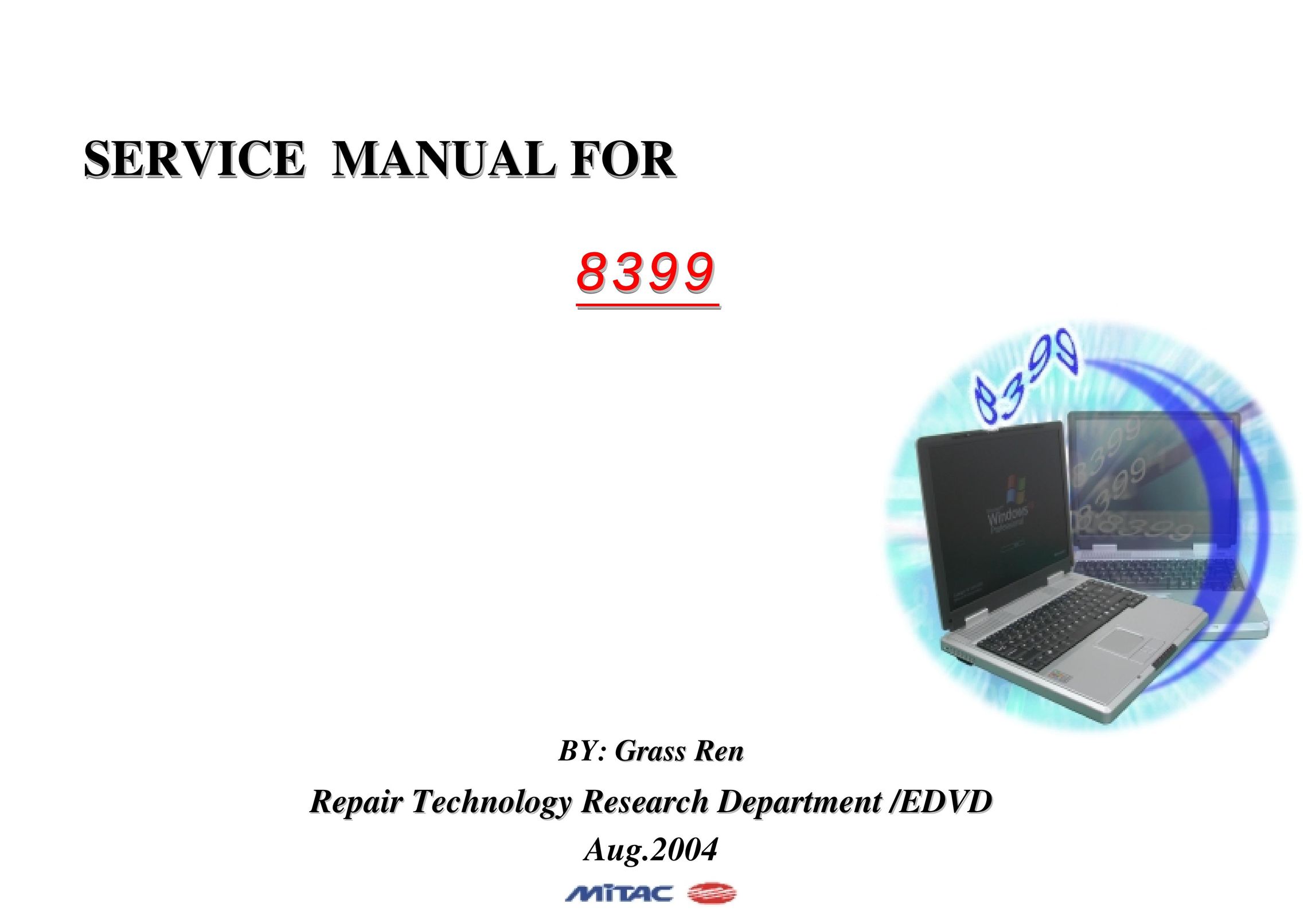 MiTAC 8399 Laptop User Manual