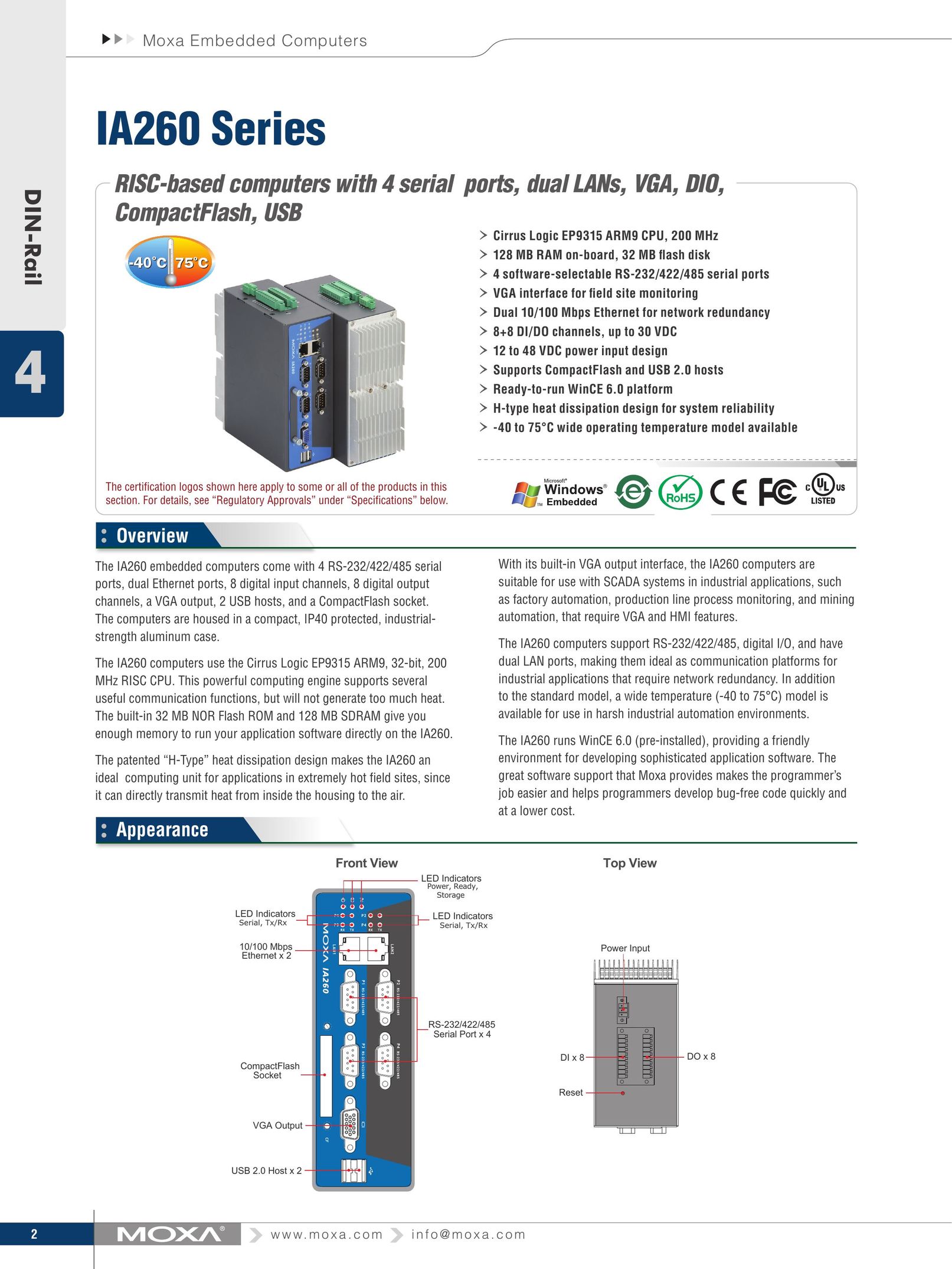 Moxa Technologies IA260 Laptop User Manual
