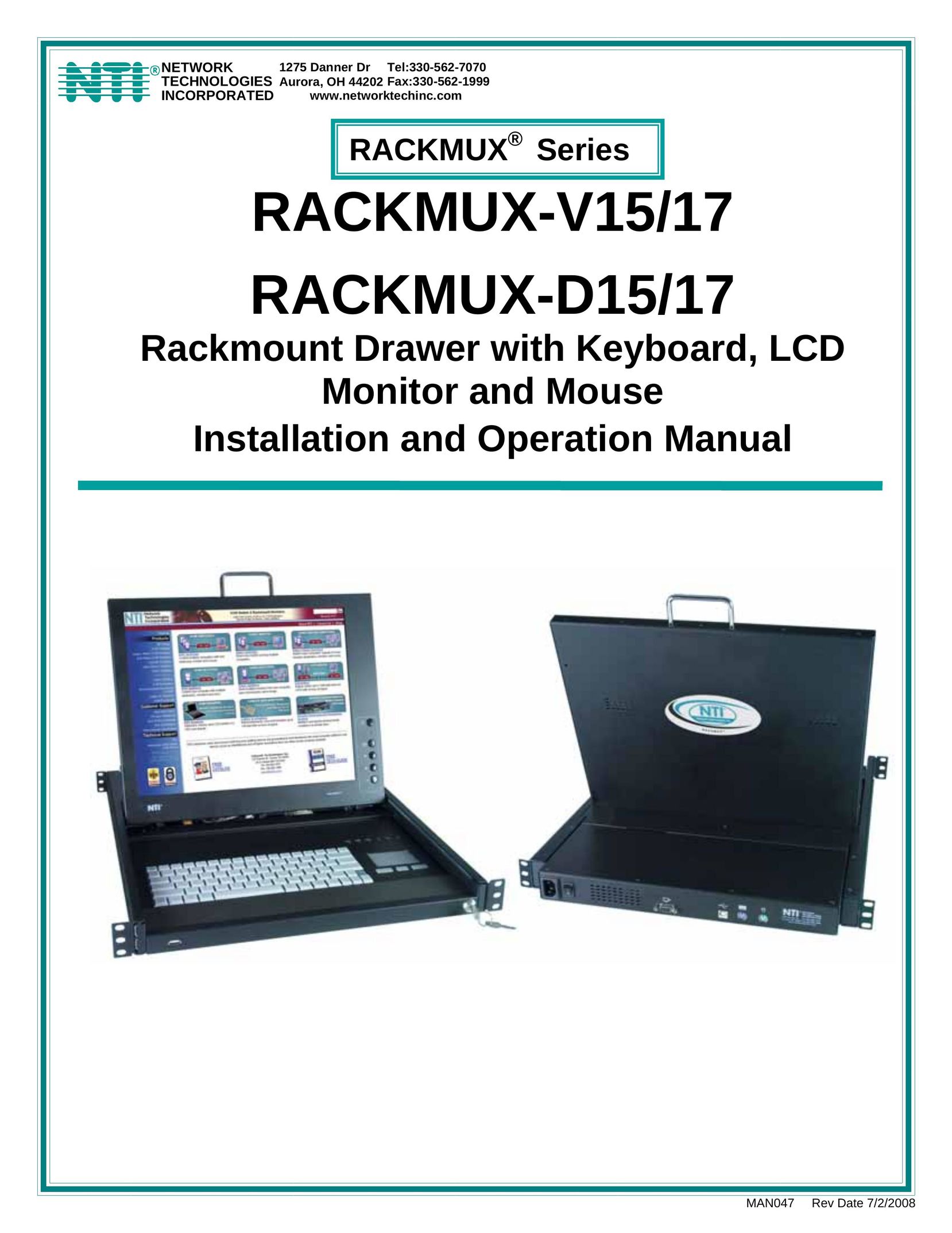 Network Technologies Rackmux-V15/17 Laptop User Manual