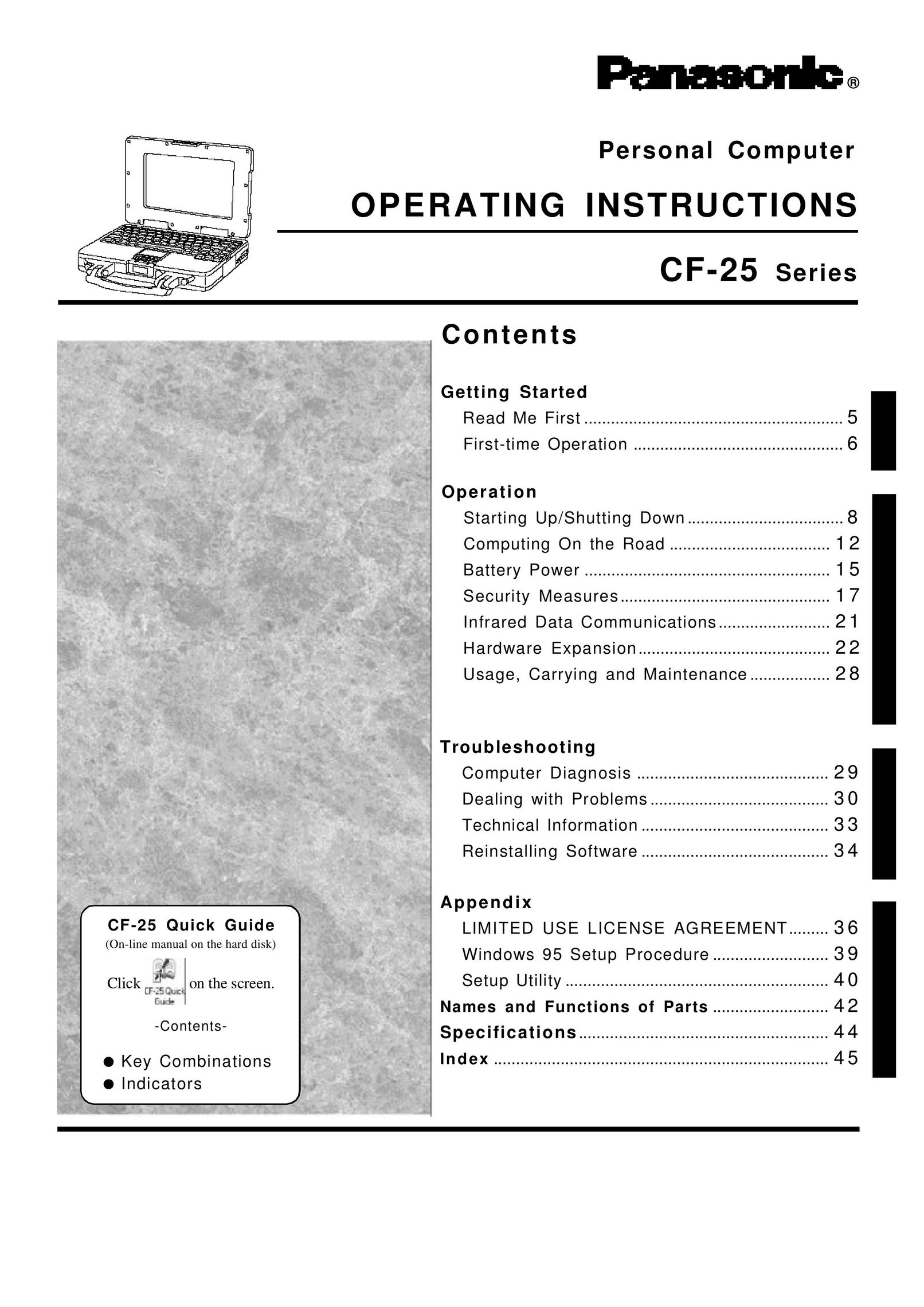 Panasonic CF-25 Laptop User Manual