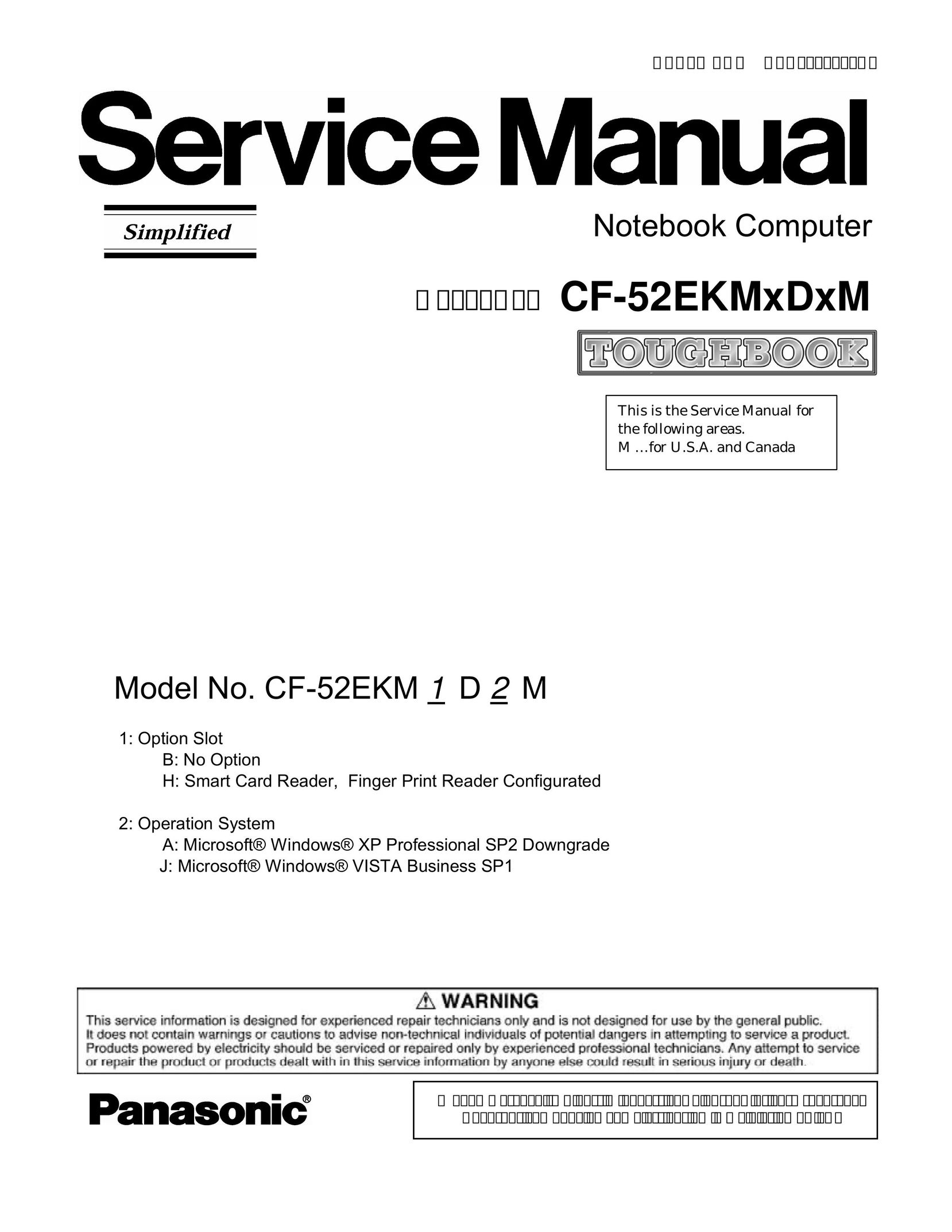 Panasonic CF-52EKM 1 D 2 M Laptop User Manual