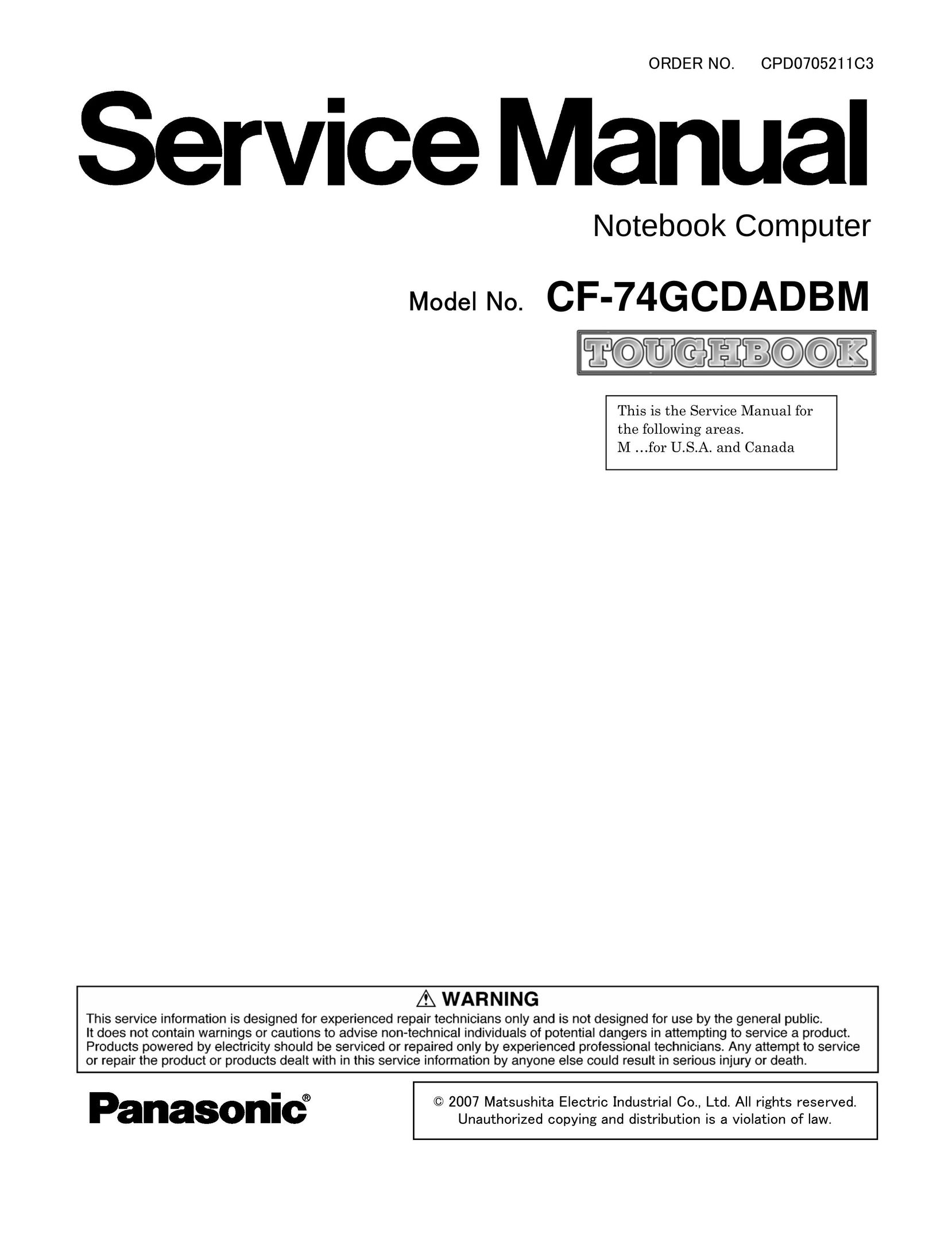 Panasonic CF-74GCDADBM Laptop User Manual
