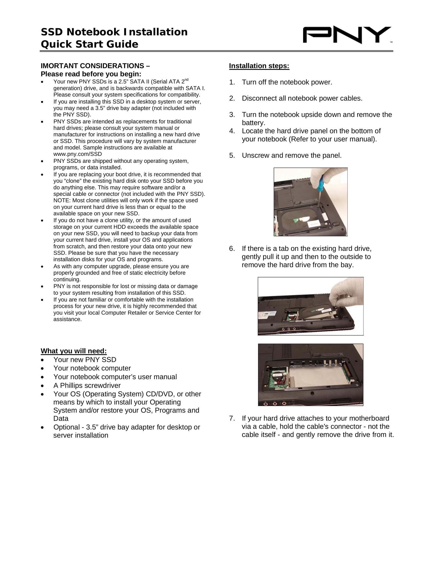 PNY SSD Laptop User Manual