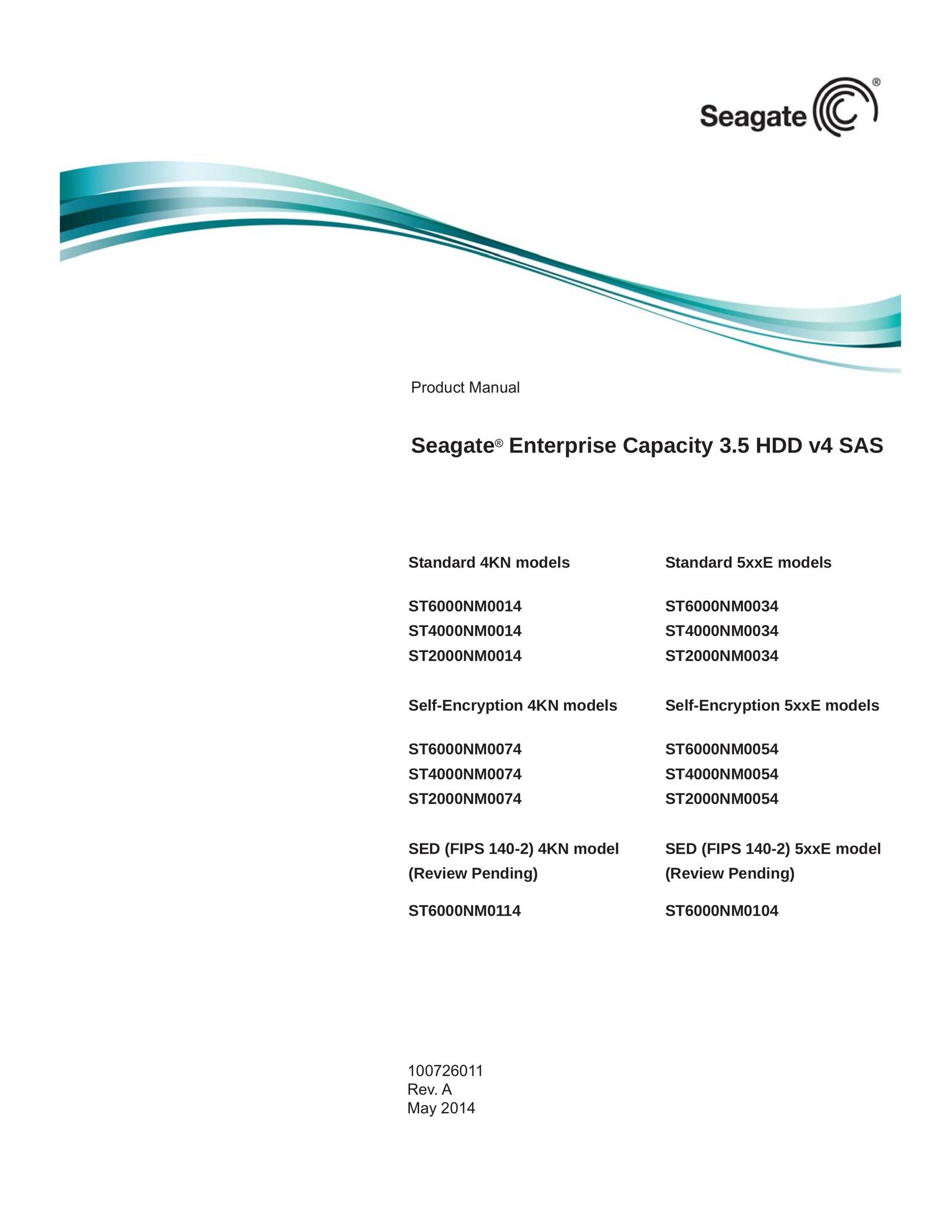 Seagate ST2000NM0014 Laptop User Manual