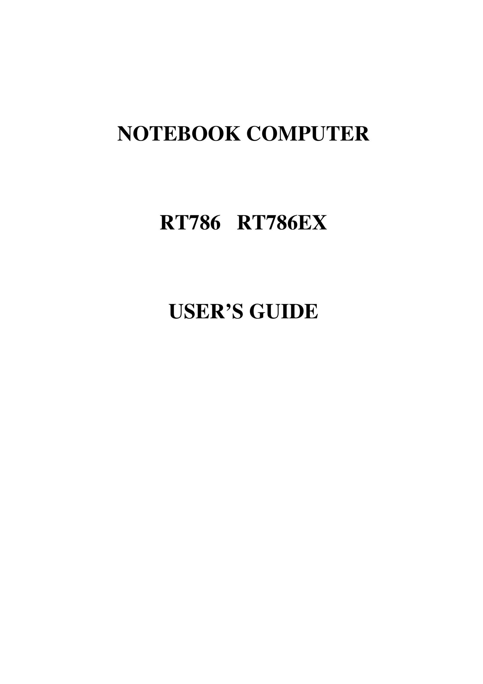Socket Mobile RT786 RT786EX Laptop User Manual