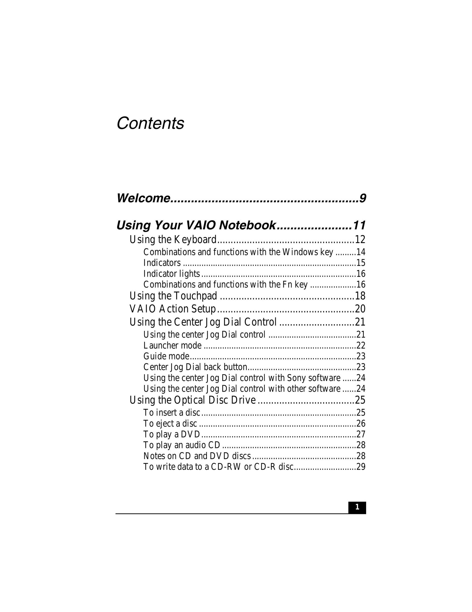 Sony AVIO Notebook Laptop User Manual