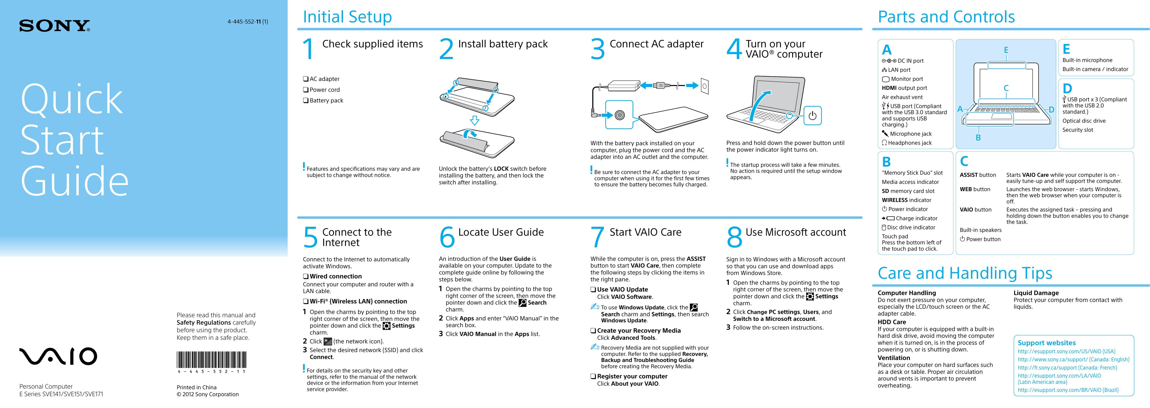 Sony E Series SVE141 Laptop User Manual