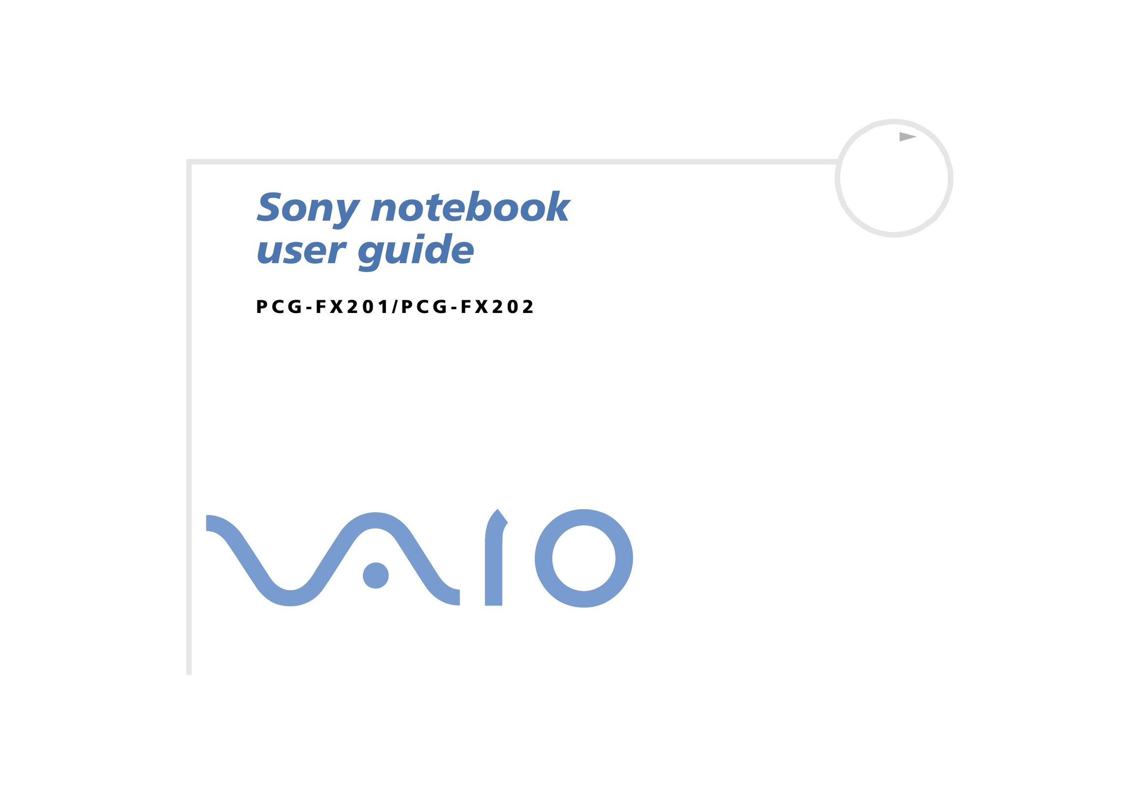 Sony PCF-FX202 Laptop User Manual