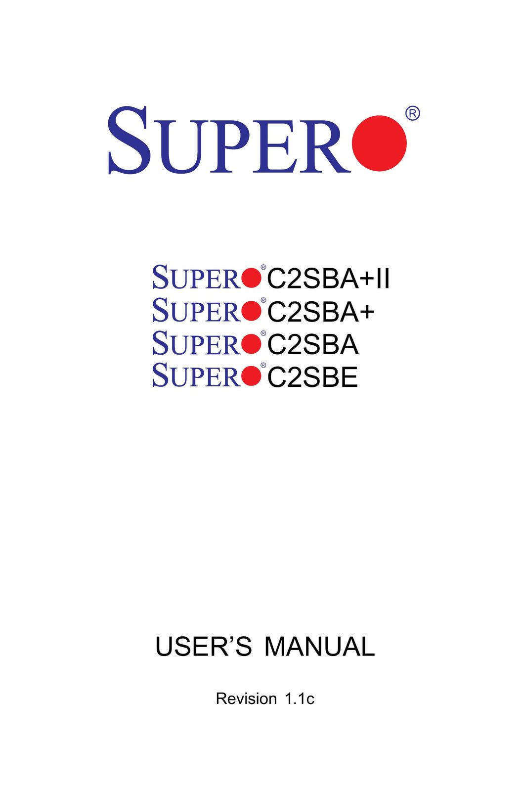 SUPER MICRO Computer C2SBA Laptop User Manual