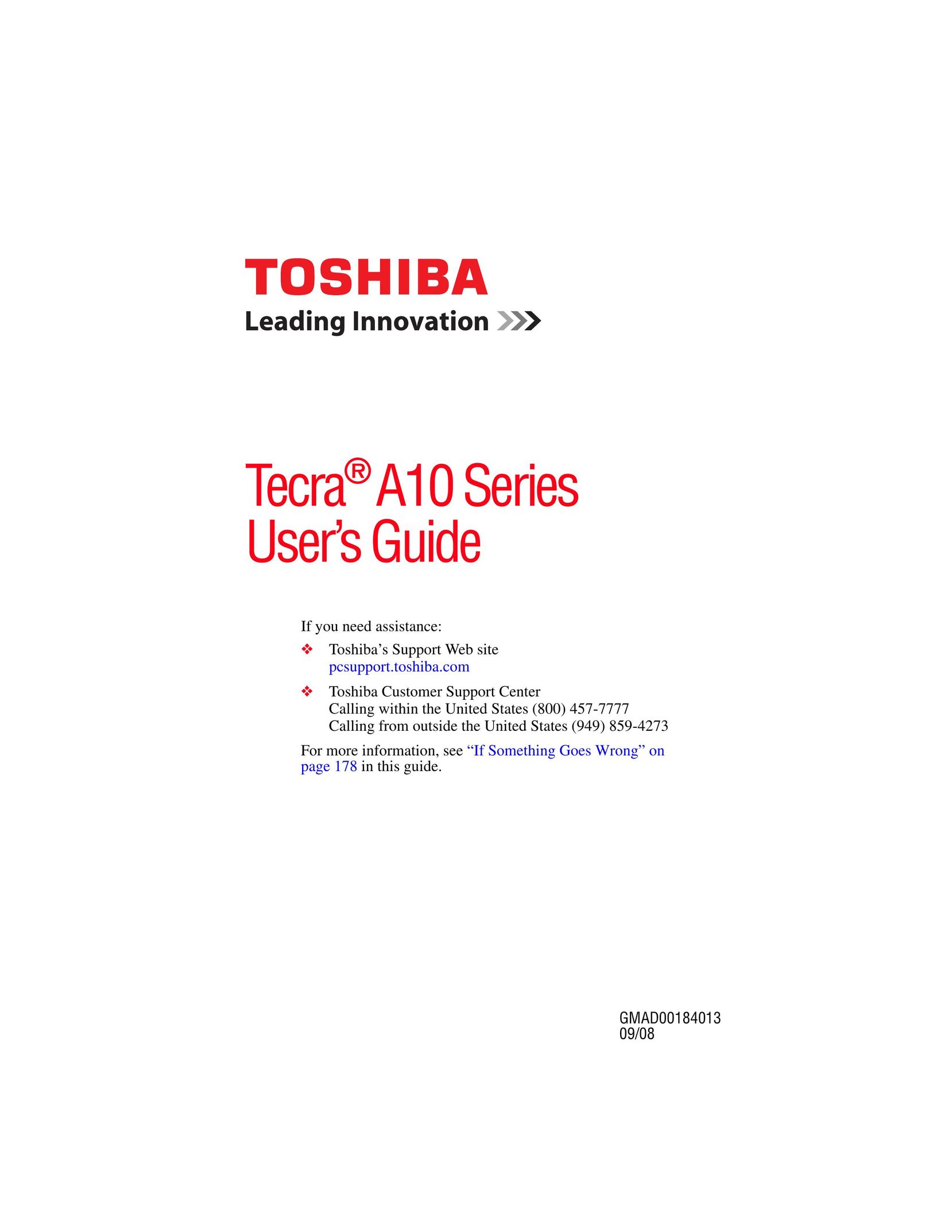 Toshiba A10 Laptop User Manual