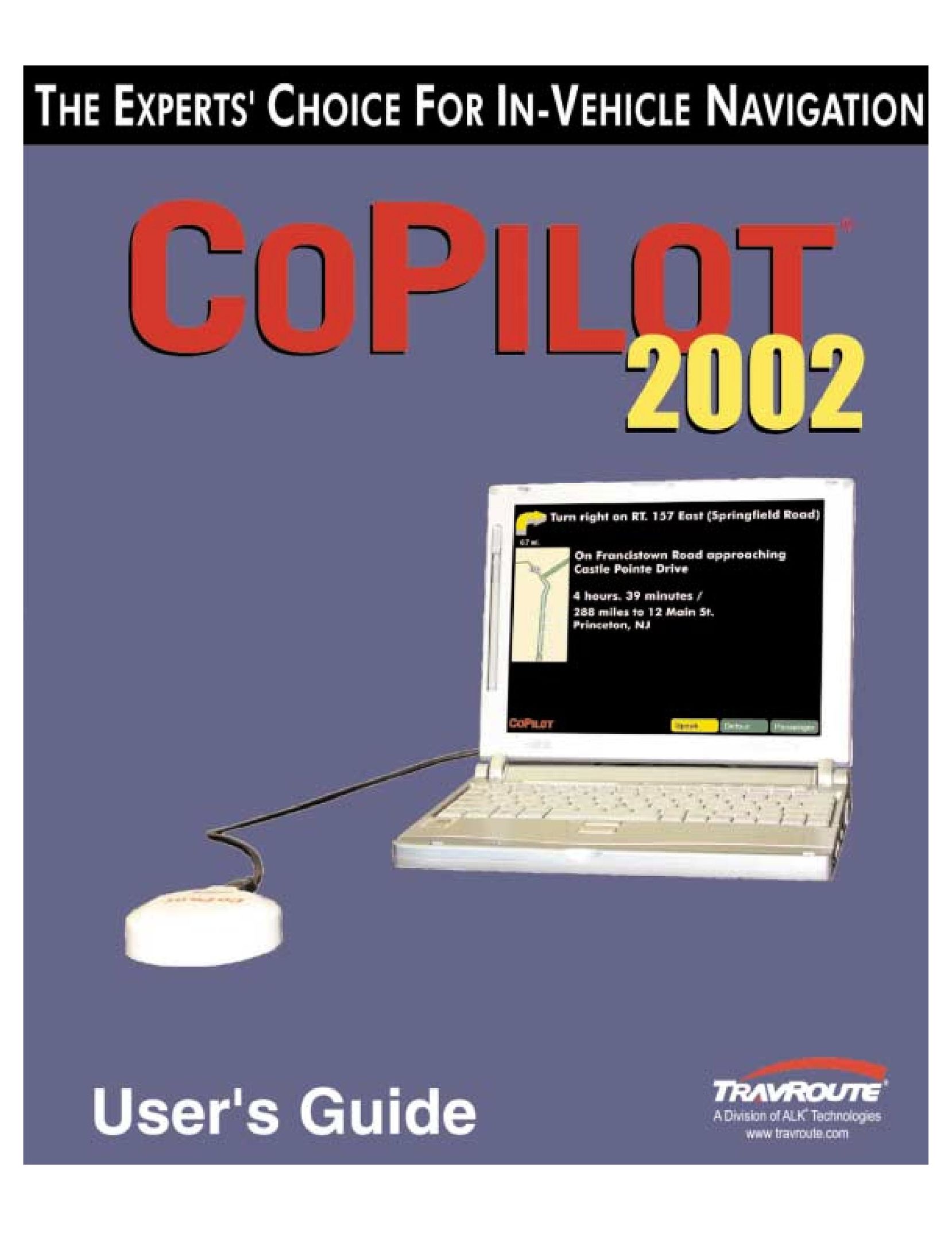TravRoute CoPilot 2002 Laptop User Manual