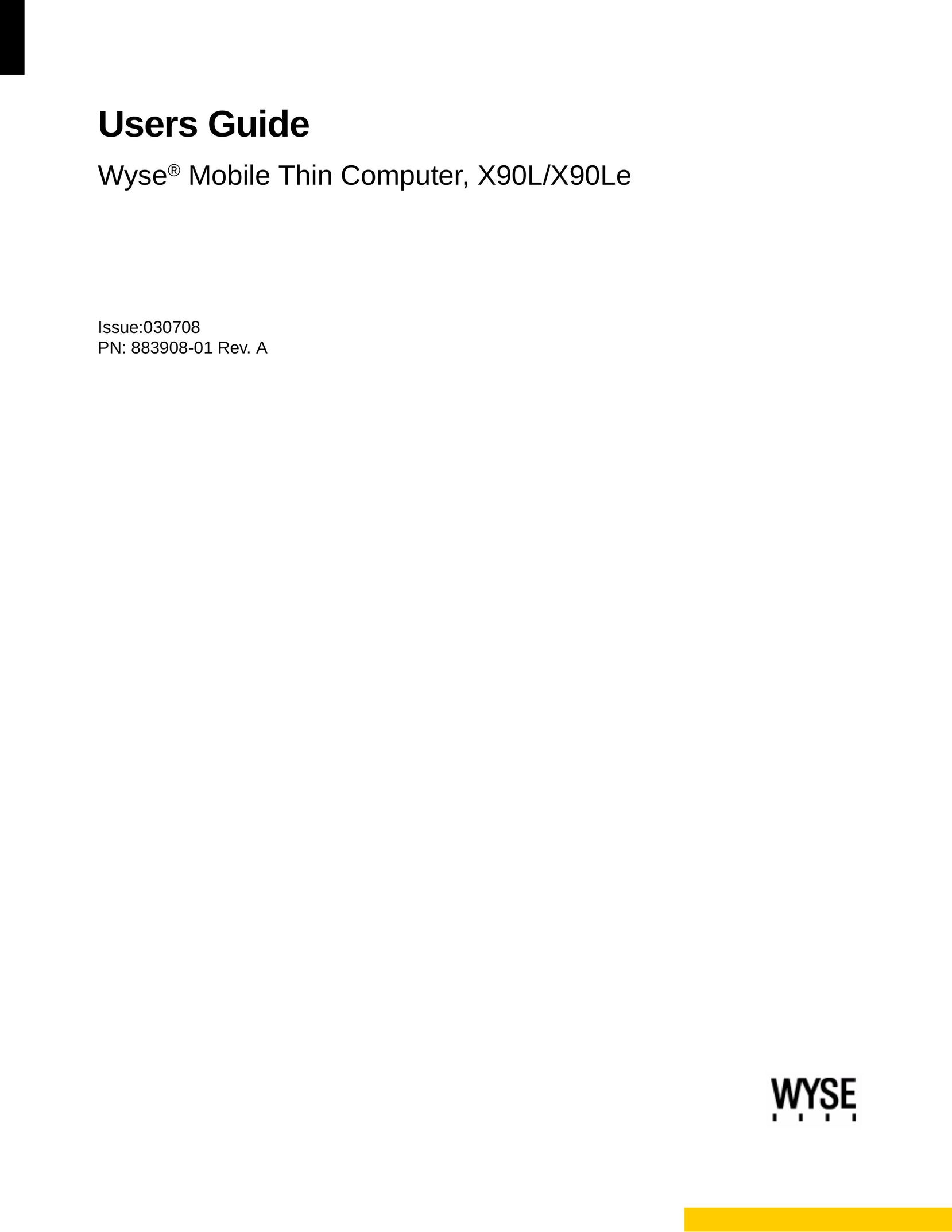 Wyse Technology 909522-41L Laptop User Manual