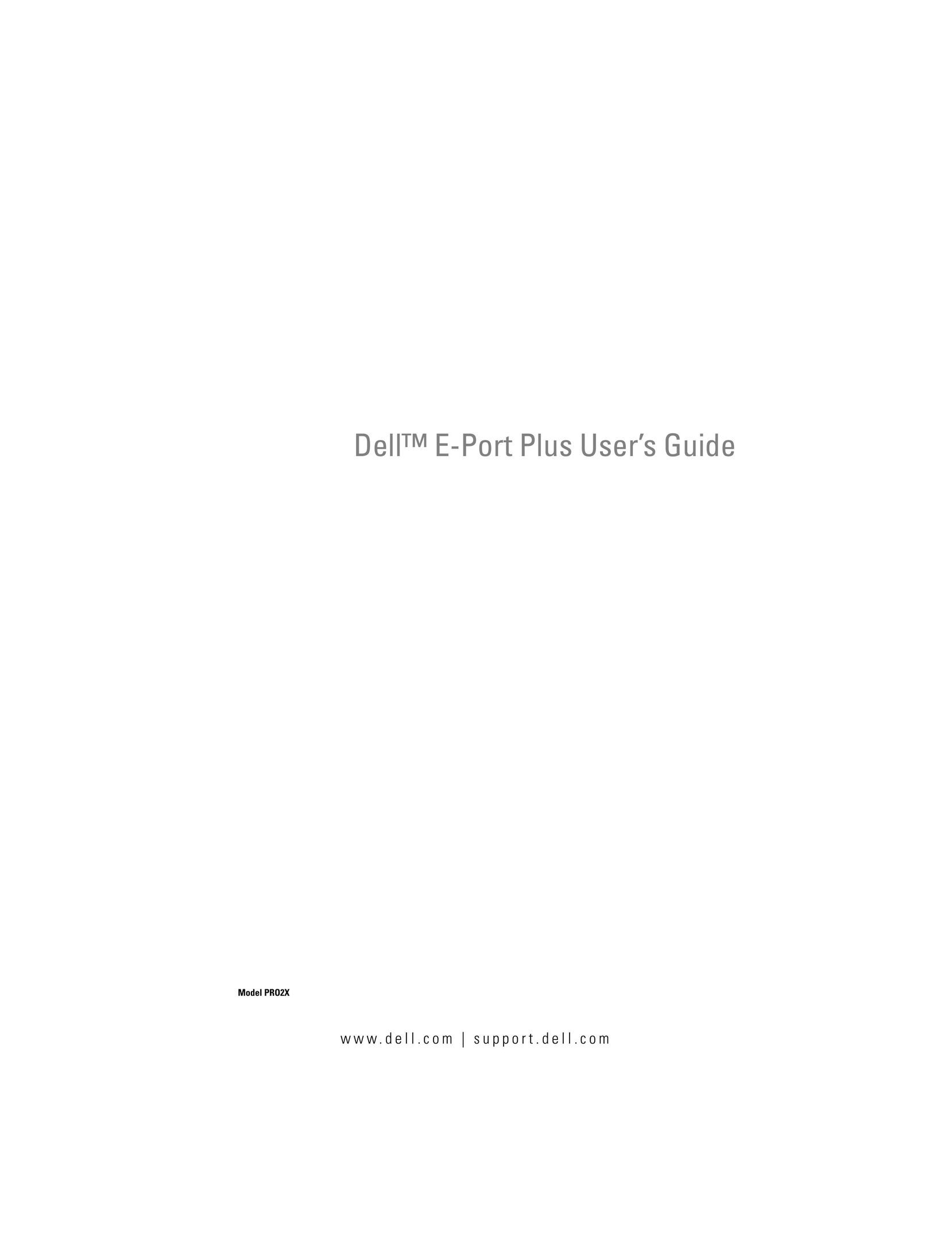 Dell PRO2X Laptop Docking Station User Manual