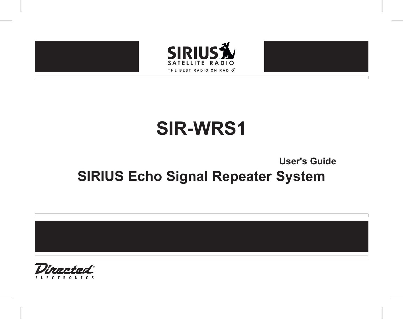 Directed Electronics SIR-WRS1 Laptop Docking Station User Manual