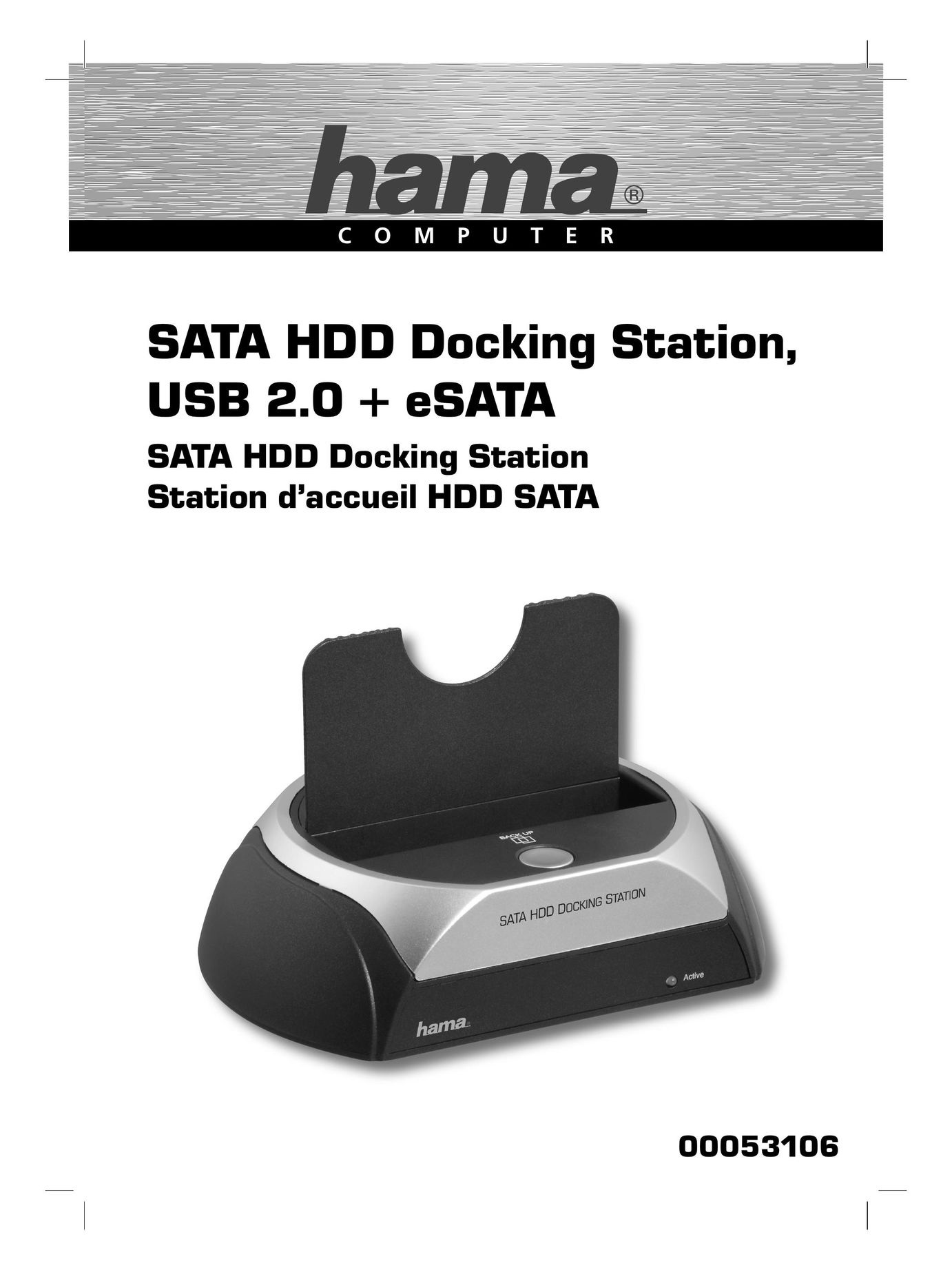 Hama 53106 Laptop Docking Station User Manual