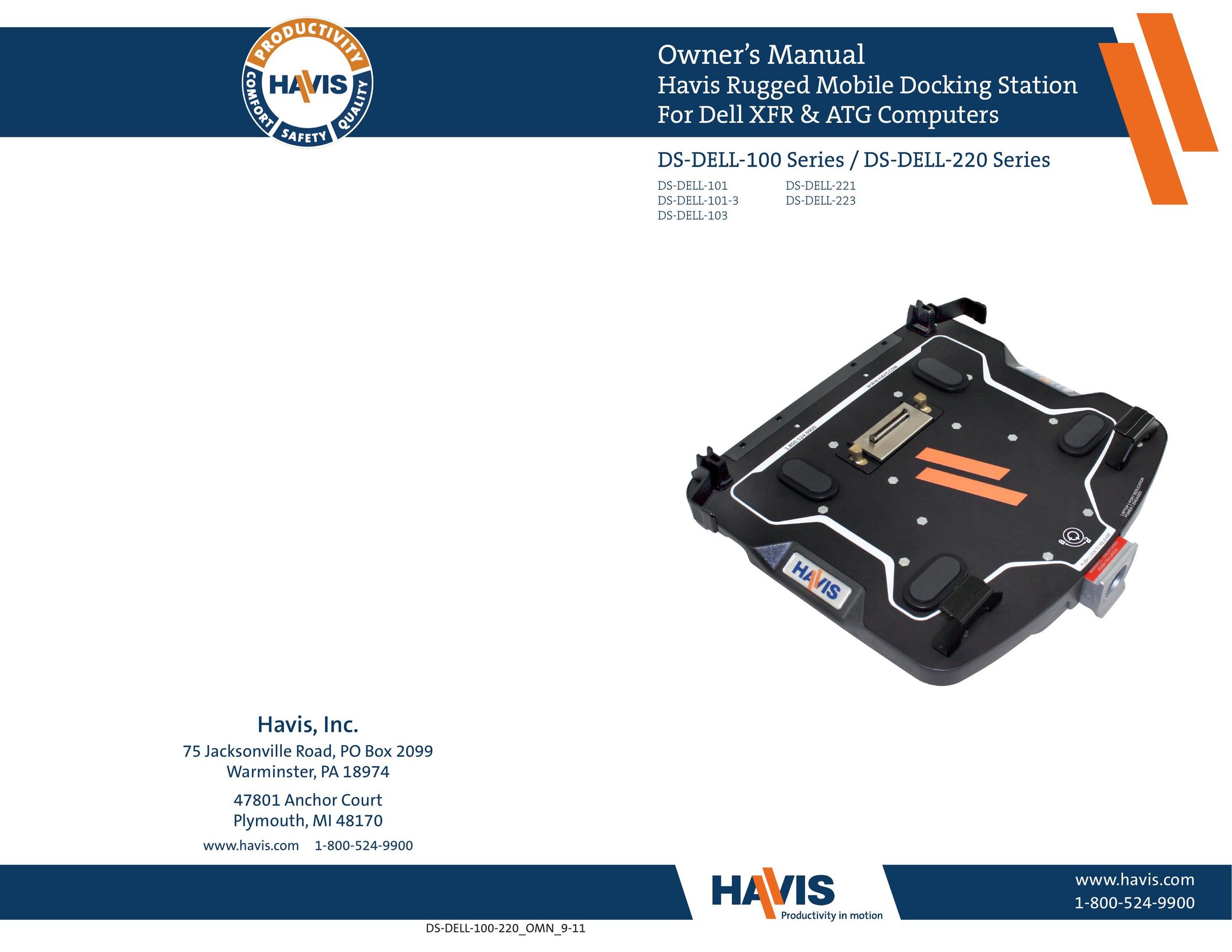 Havis-Shields DS-DELL-101 Laptop Docking Station User Manual