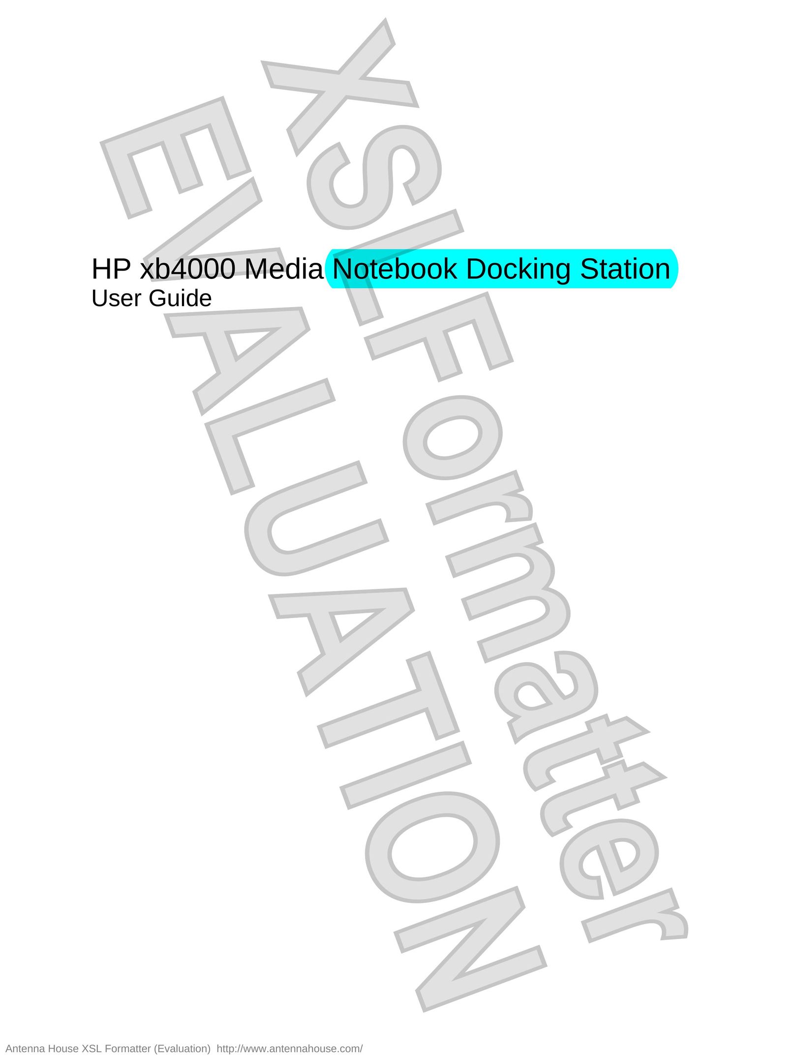 HP (Hewlett-Packard) XB4000 Laptop Docking Station User Manual
