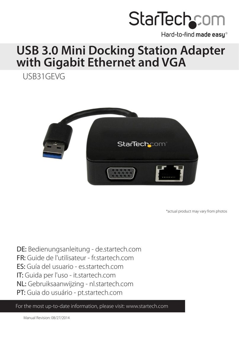 StarTech.com USB31GEVG Laptop Docking Station User Manual