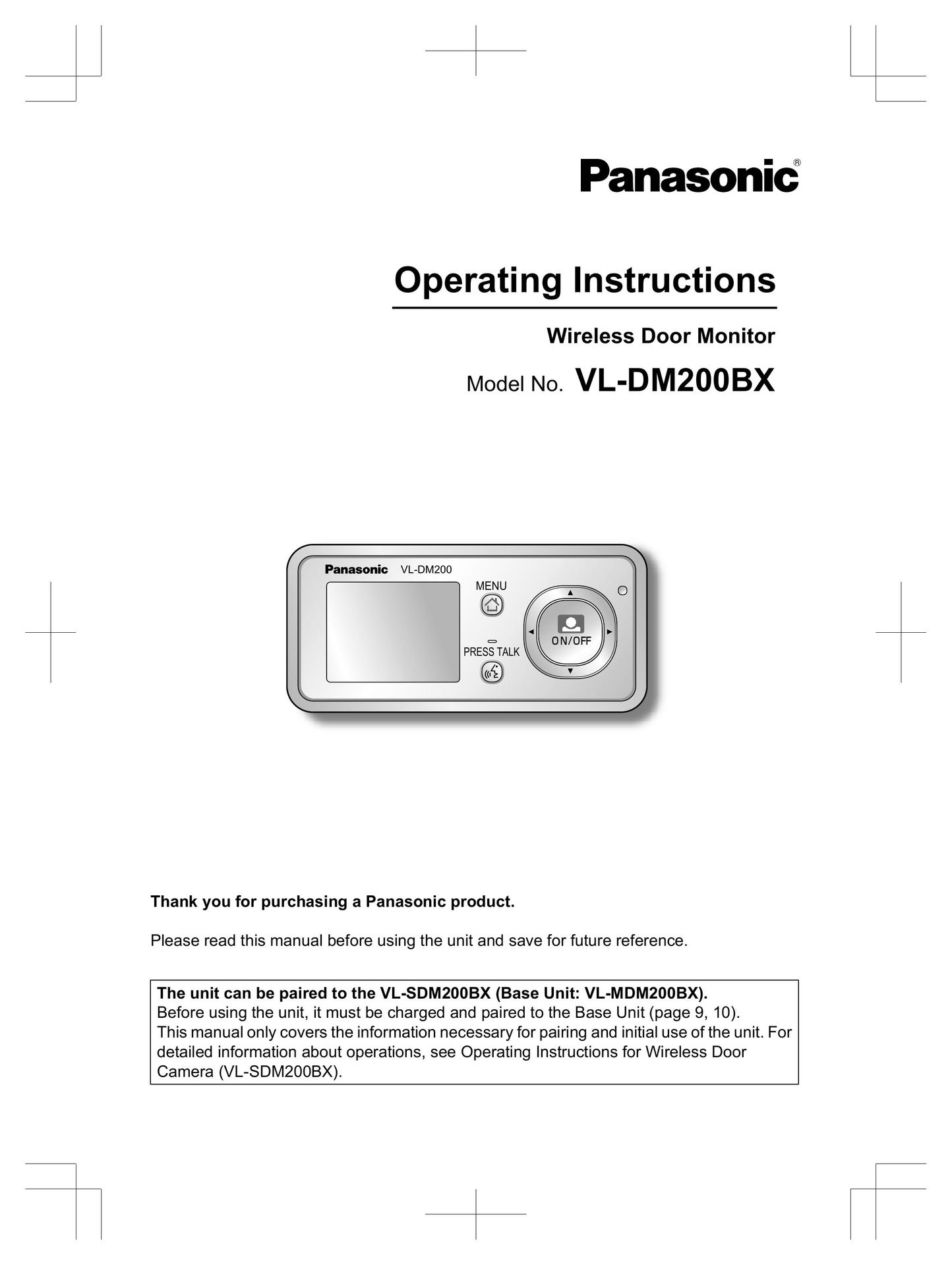 Panasonic VL-DM200BX Laser Pointer User Manual