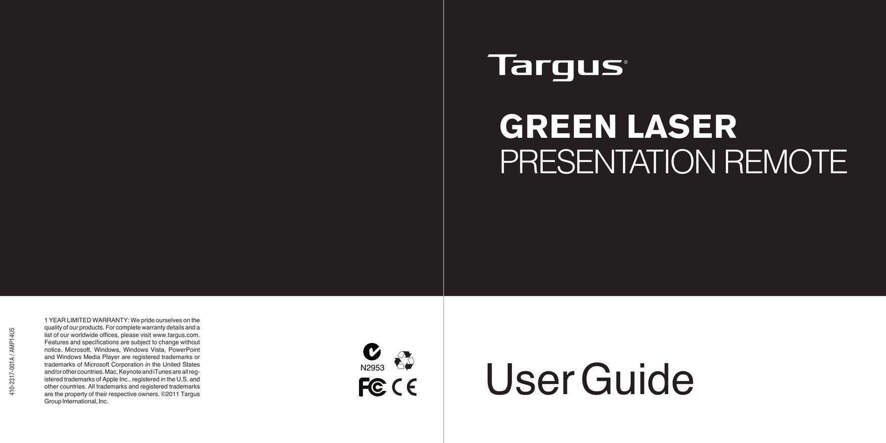 Targus N2953 Laser Pointer User Manual