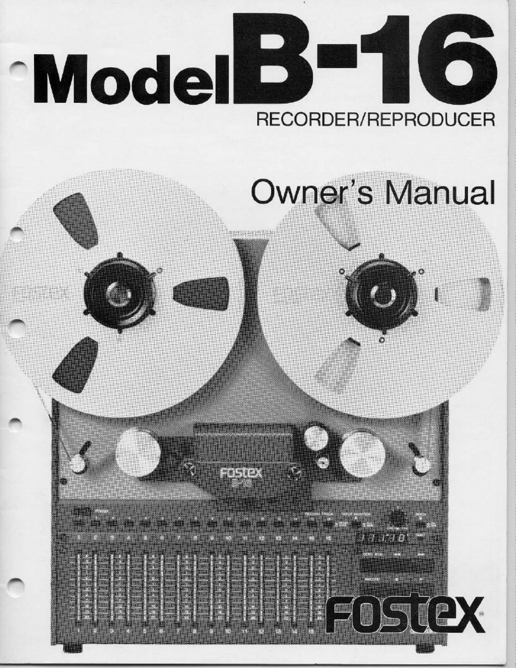 Fostex B-16 Microcassette Recorder User Manual