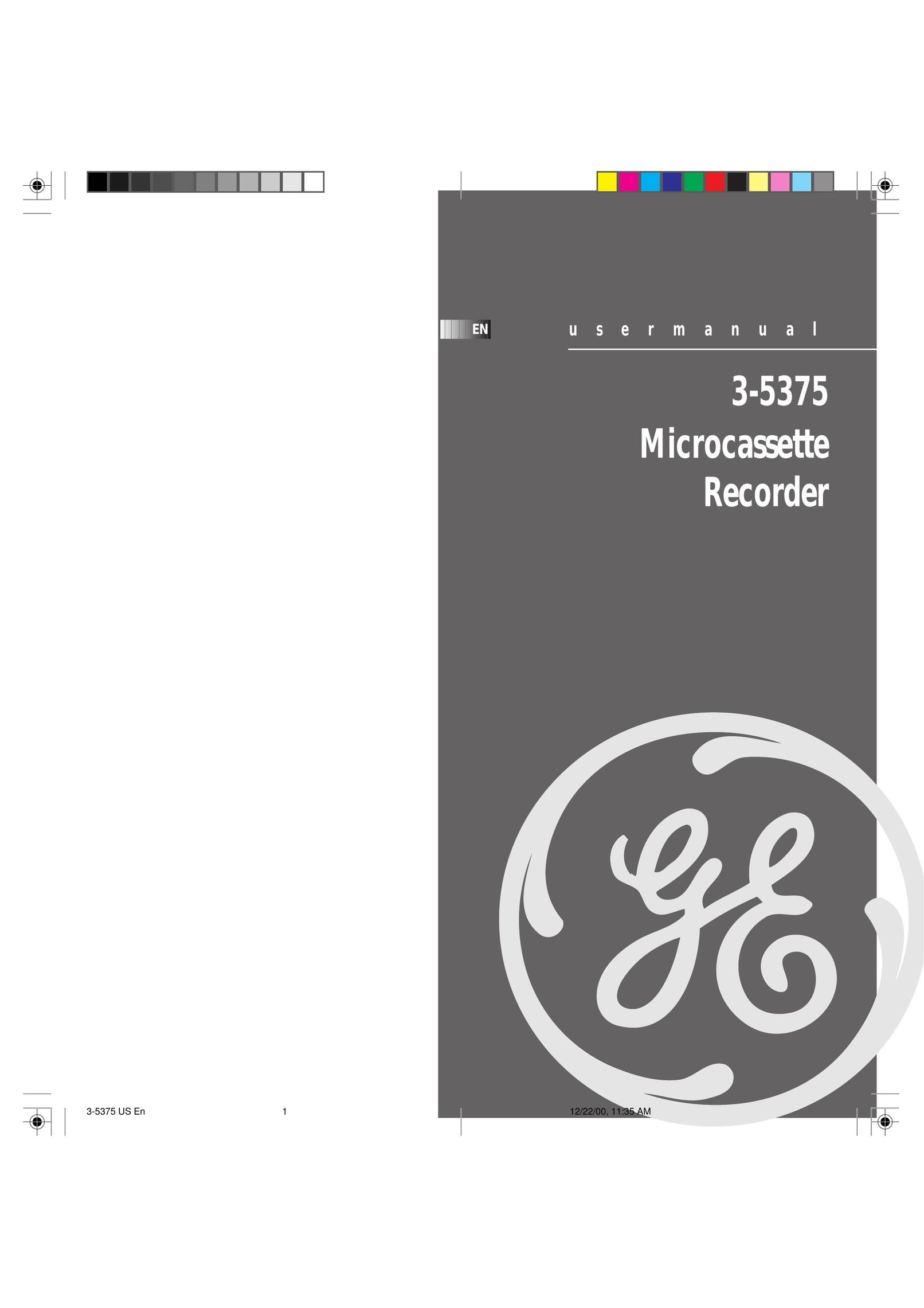 GE 3-5375 Microcassette Recorder User Manual
