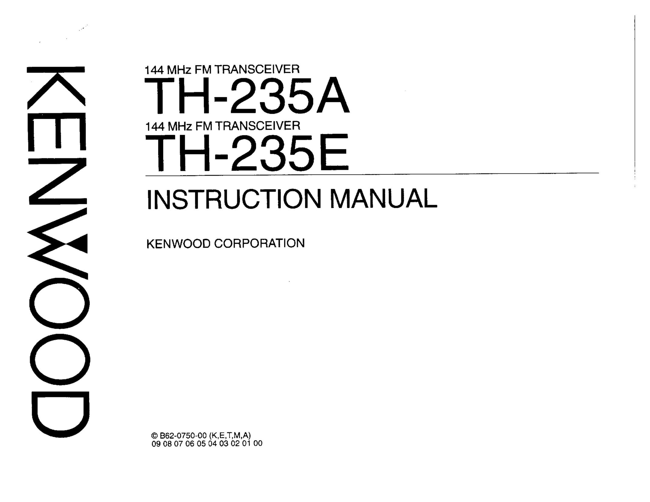 Kenwood TH-235A Microcassette Recorder User Manual