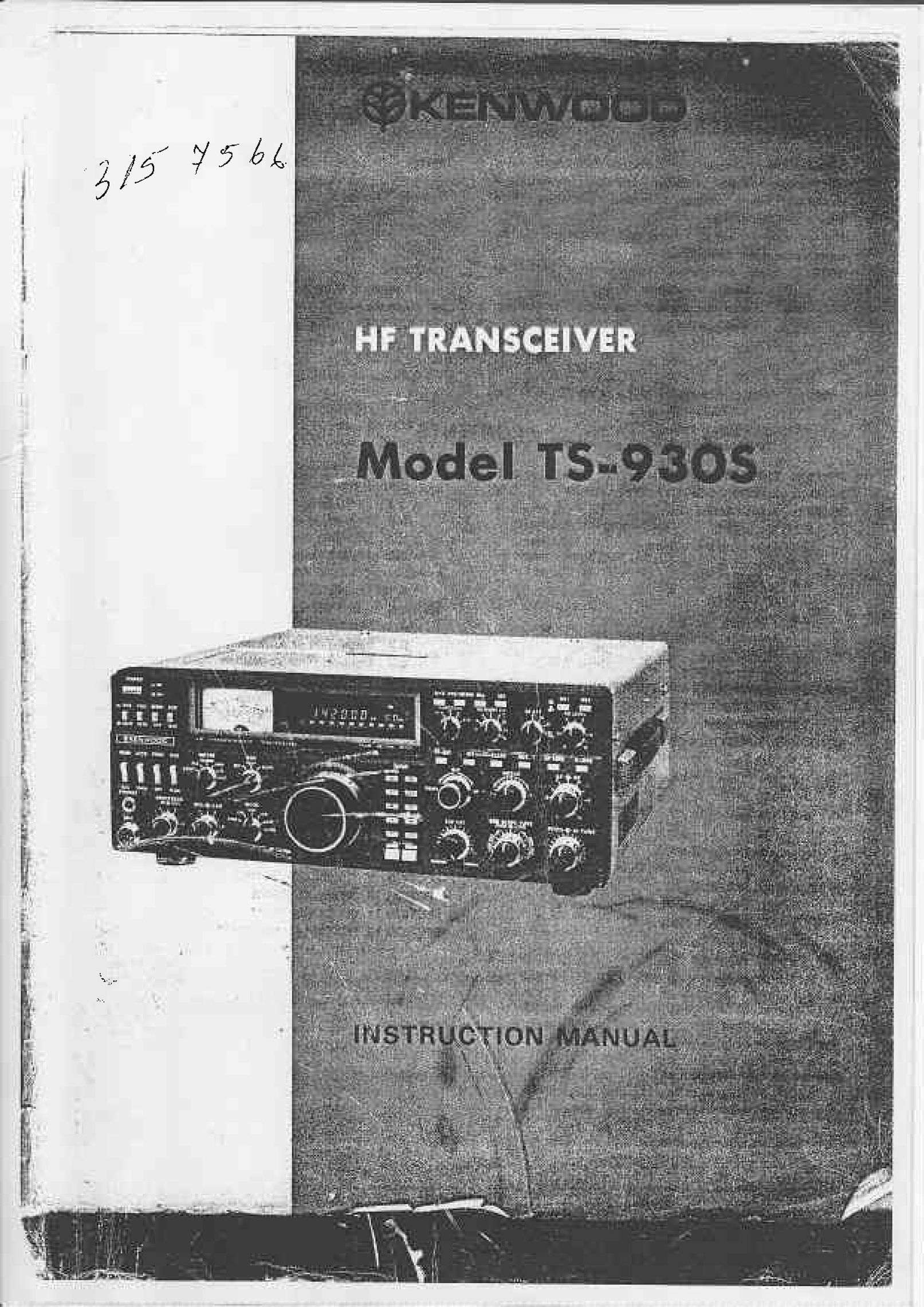 Kenwood TS-930S Microcassette Recorder User Manual