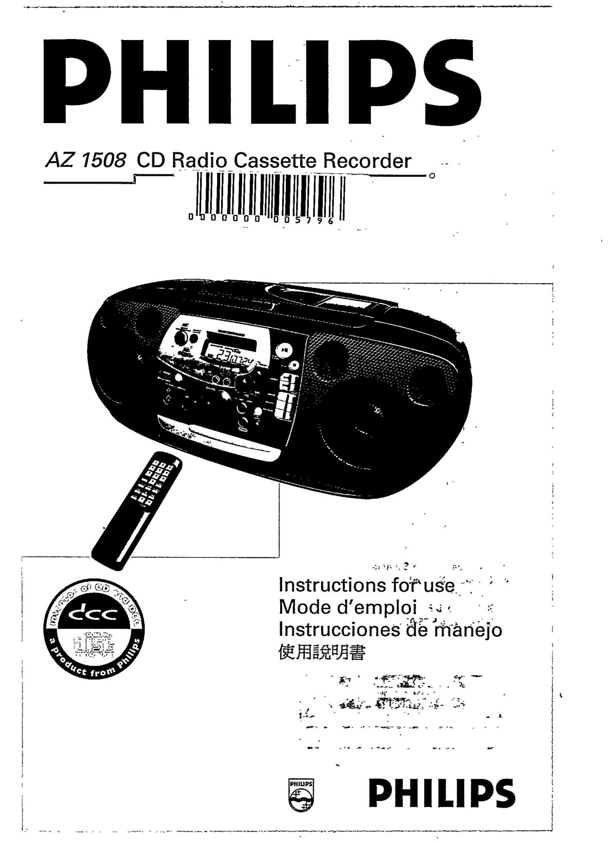 Magnavox AZ1508 Microcassette Recorder User Manual