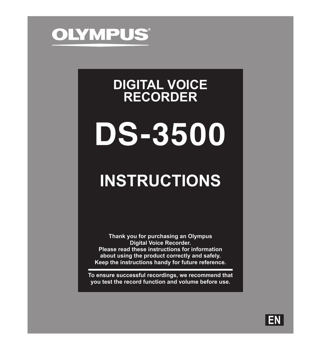 Olympus digital voice recorder Microcassette Recorder User Manual