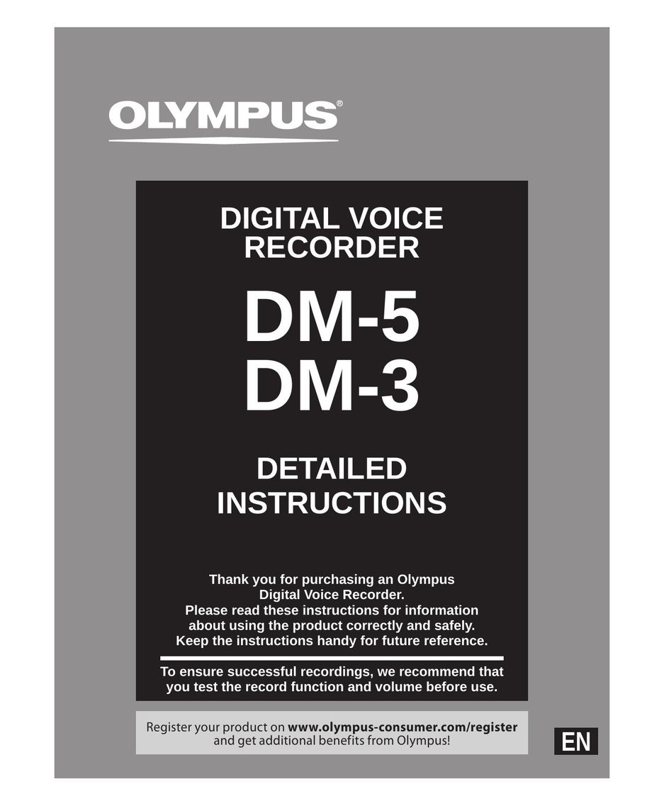 Olympus DM-3 Microcassette Recorder User Manual