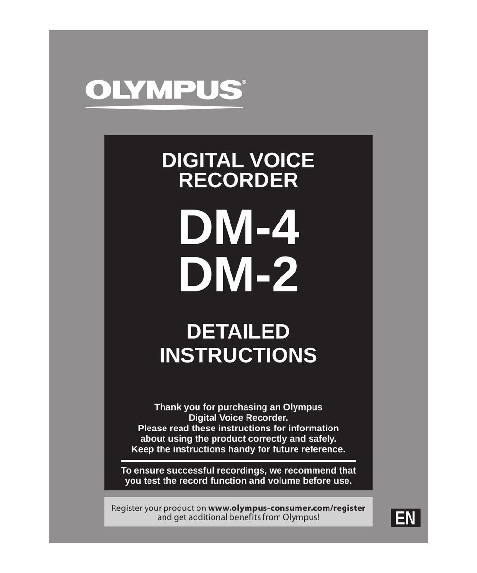 Olympus DM-4 Microcassette Recorder User Manual