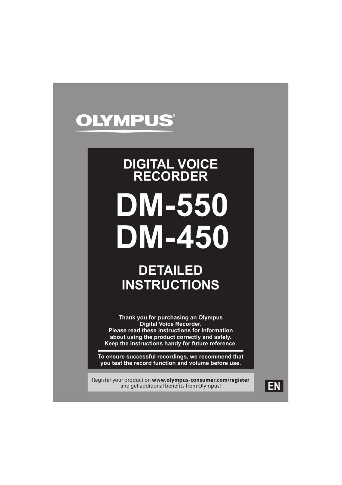 Olympus DM-450 Microcassette Recorder User Manual