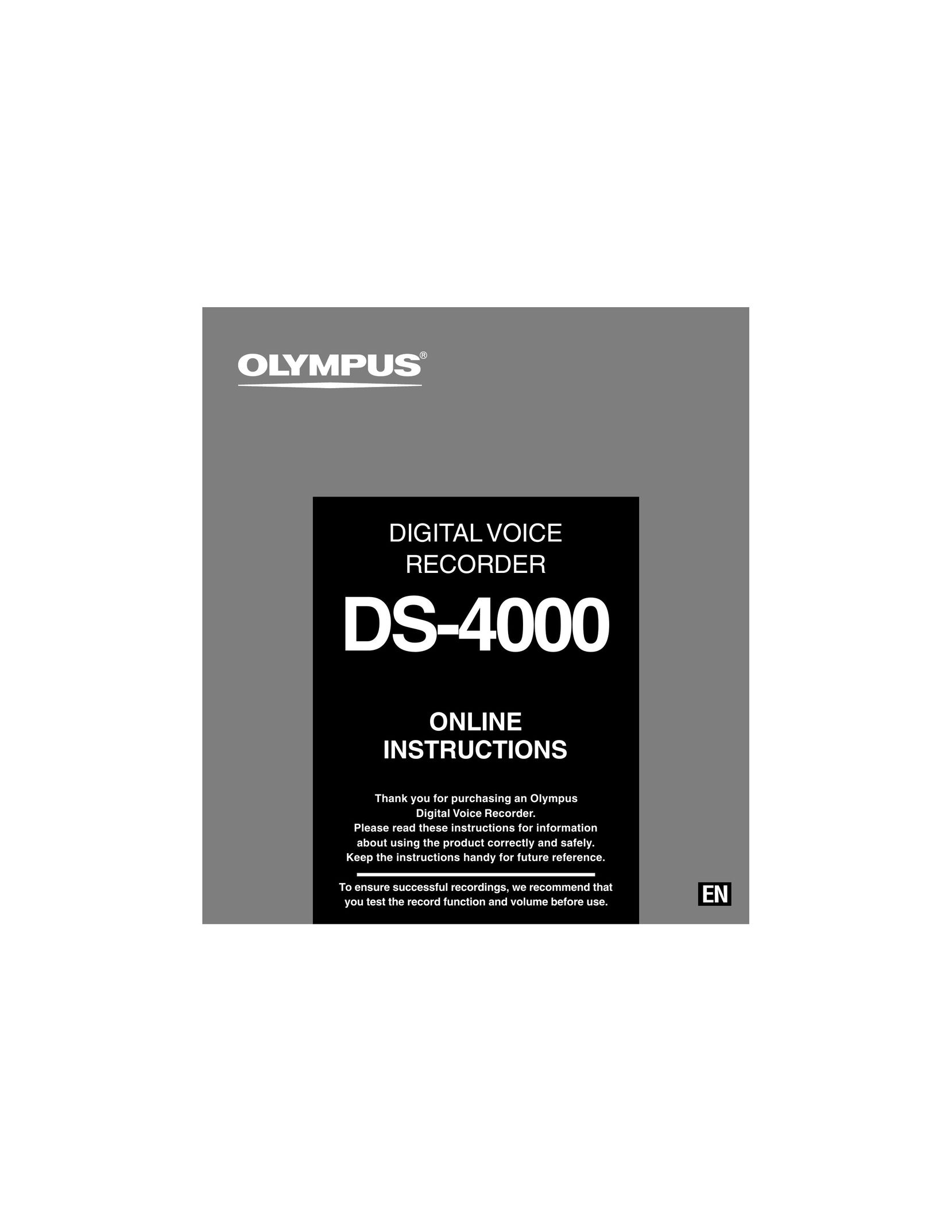 Olympus DS-4000 Microcassette Recorder User Manual