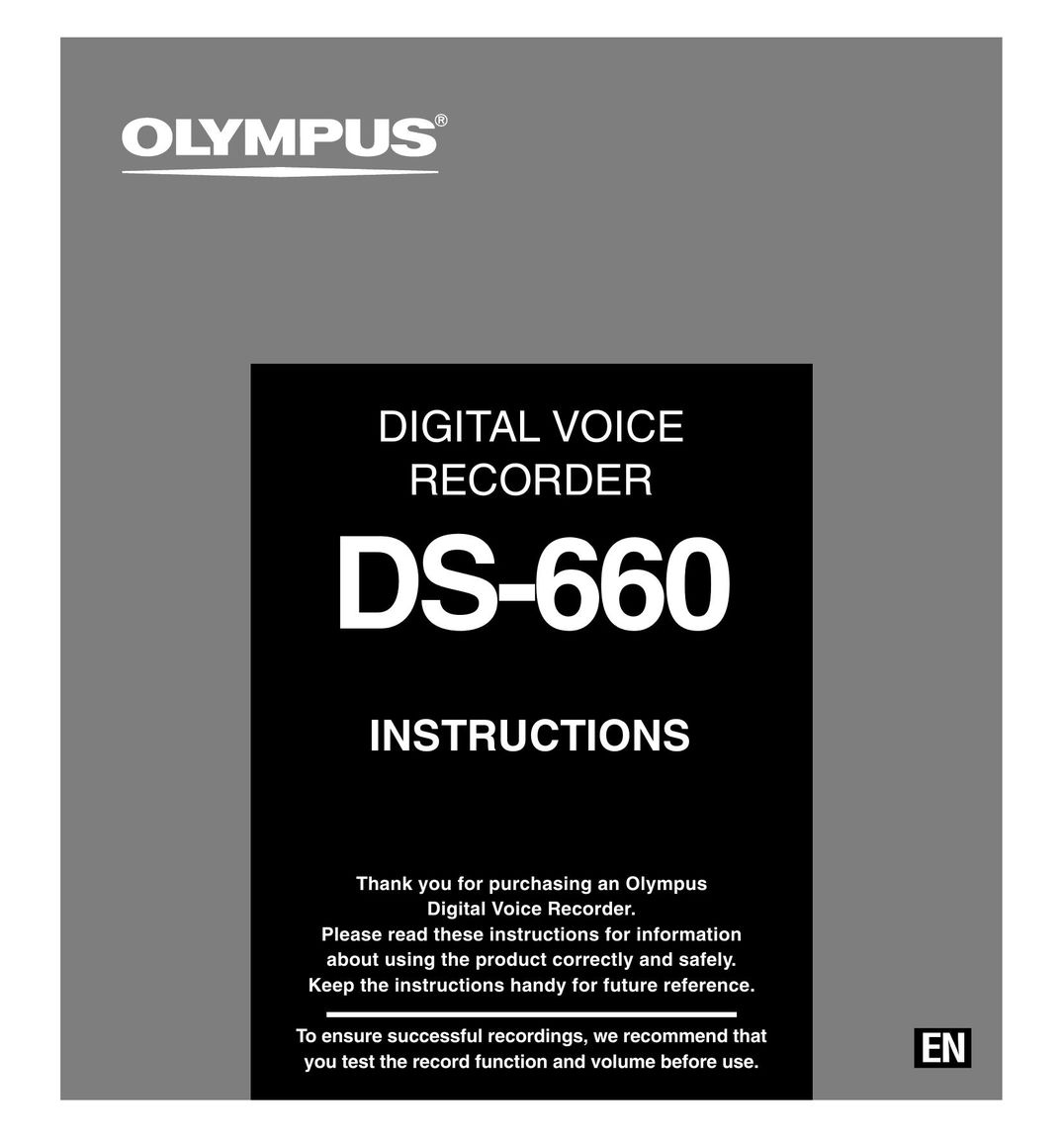 Olympus DS-660 Microcassette Recorder User Manual