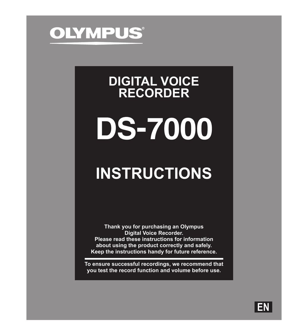 Olympus DS-7000 Microcassette Recorder User Manual