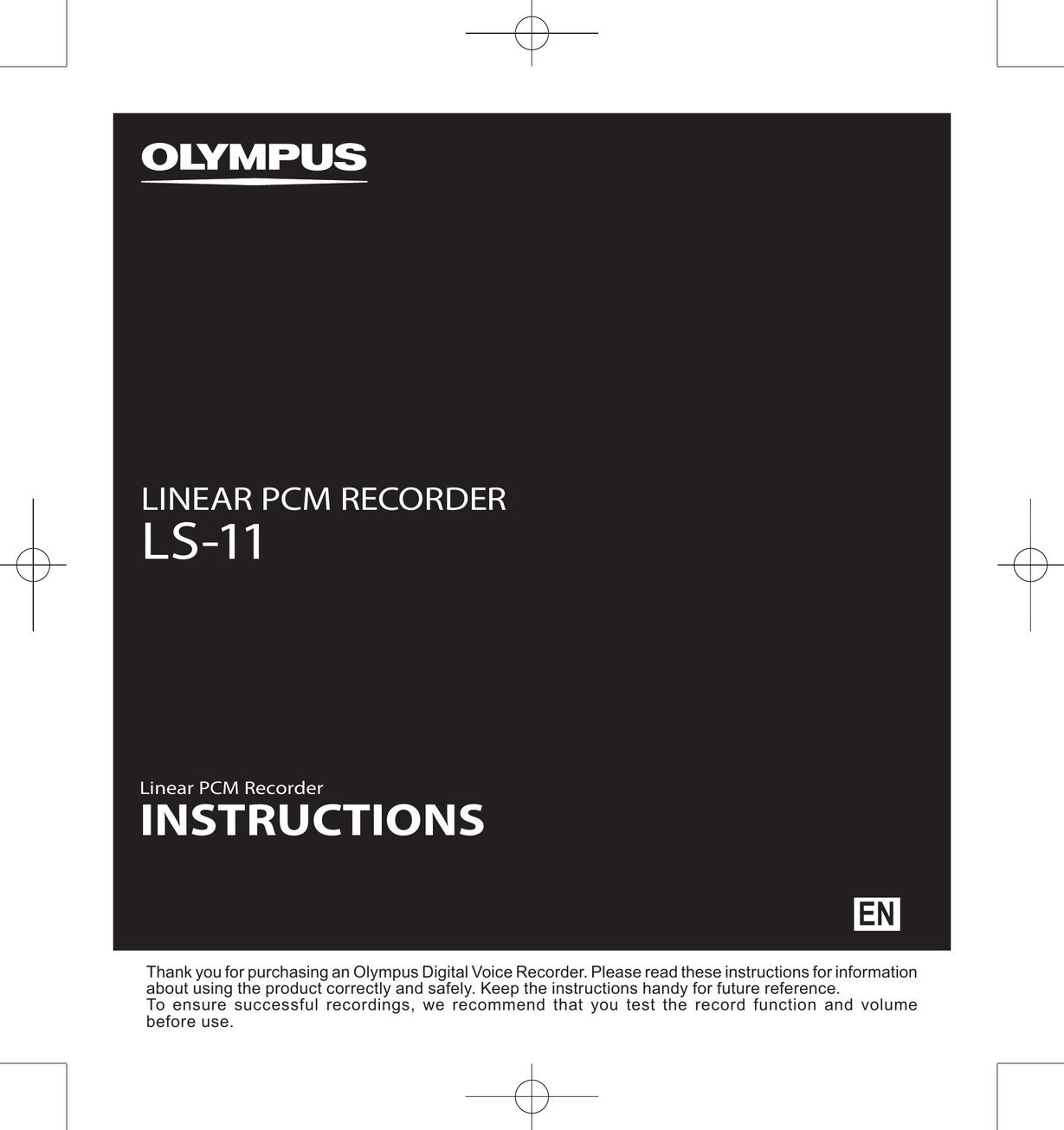 Olympus LS-11 Microcassette Recorder User Manual