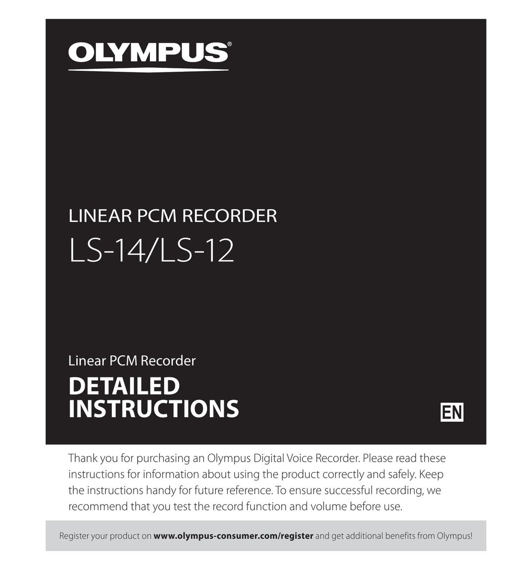 Olympus LS-12 Microcassette Recorder User Manual