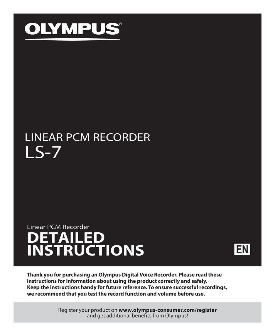 Olympus LS-7 Microcassette Recorder User Manual
