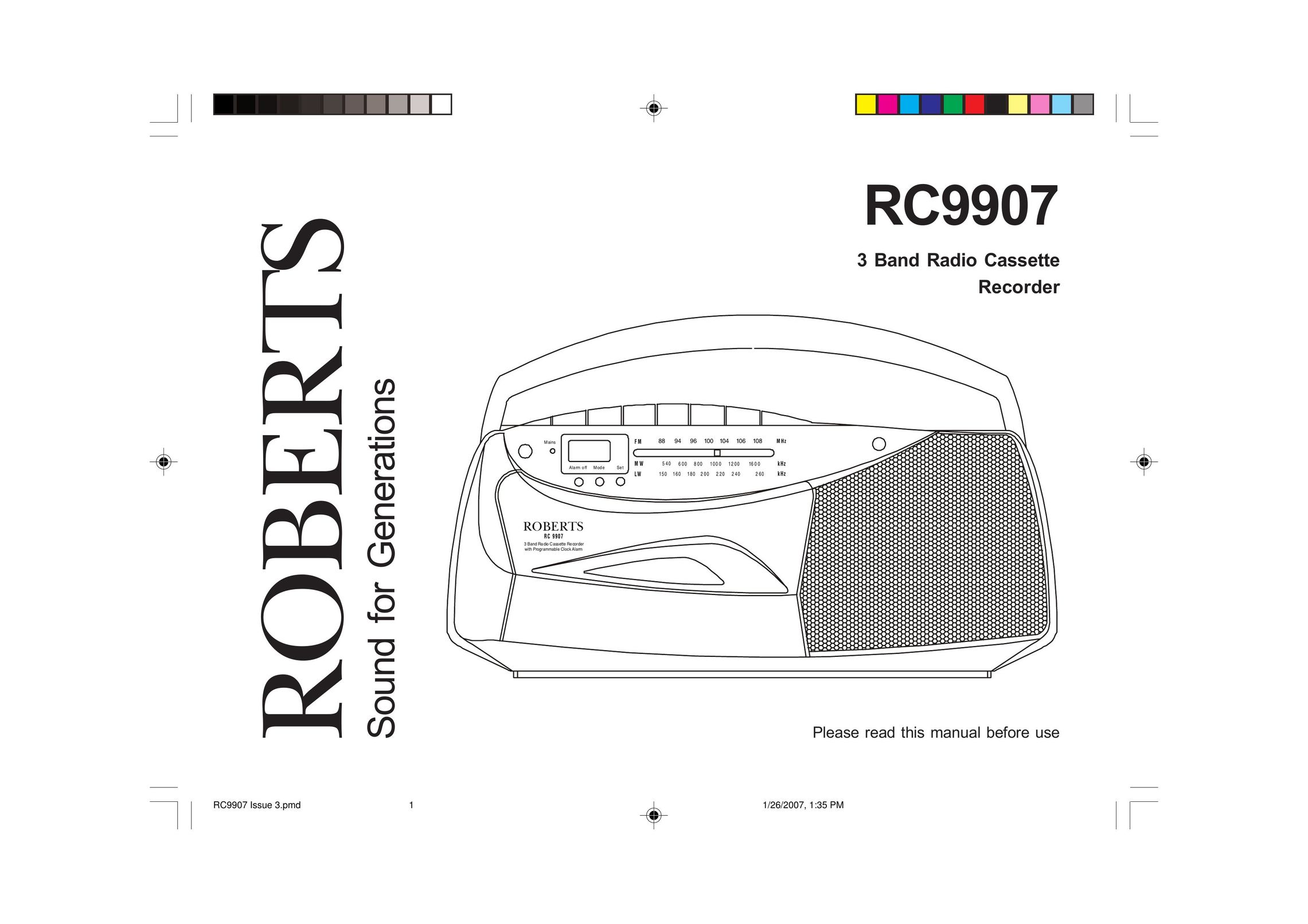 Roberts Radio RC9907 Microcassette Recorder User Manual