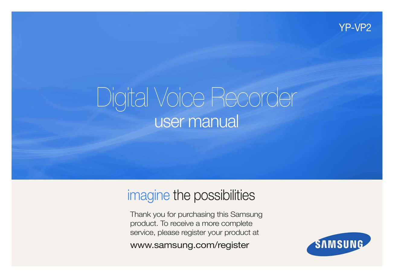 Samsung YP-VP2 Microcassette Recorder User Manual