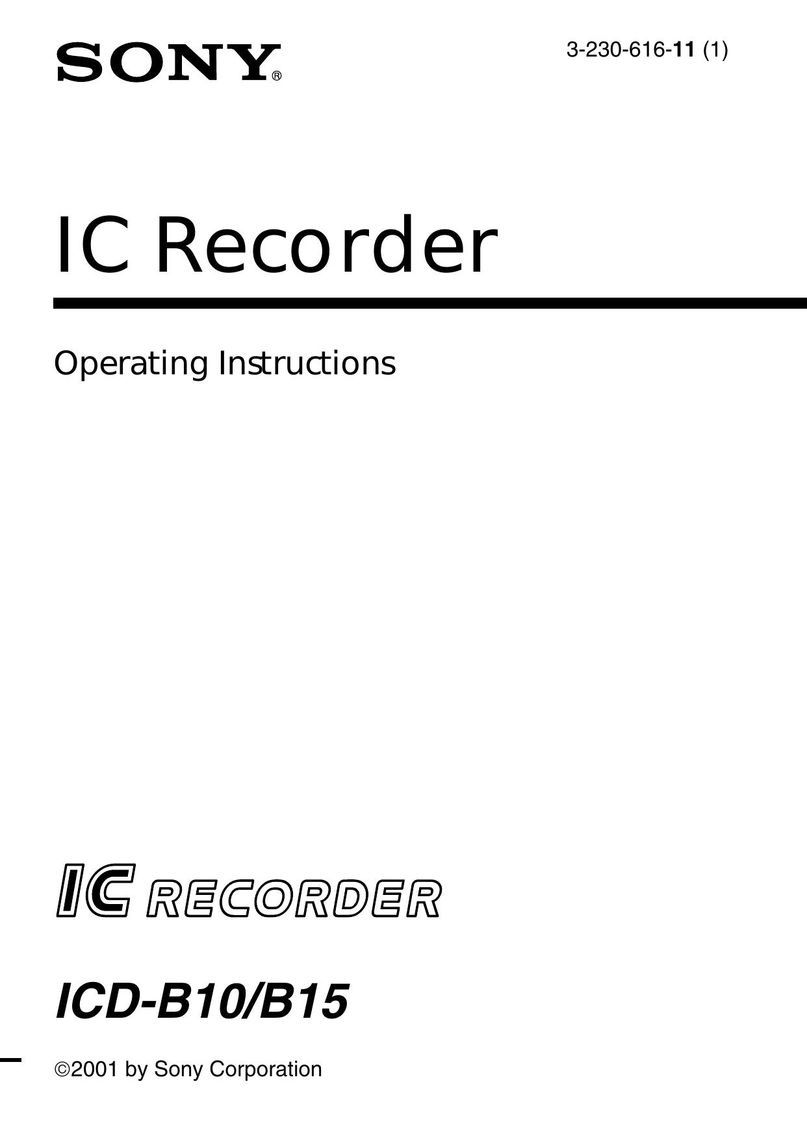 Sony ICD-B10 Microcassette Recorder User Manual