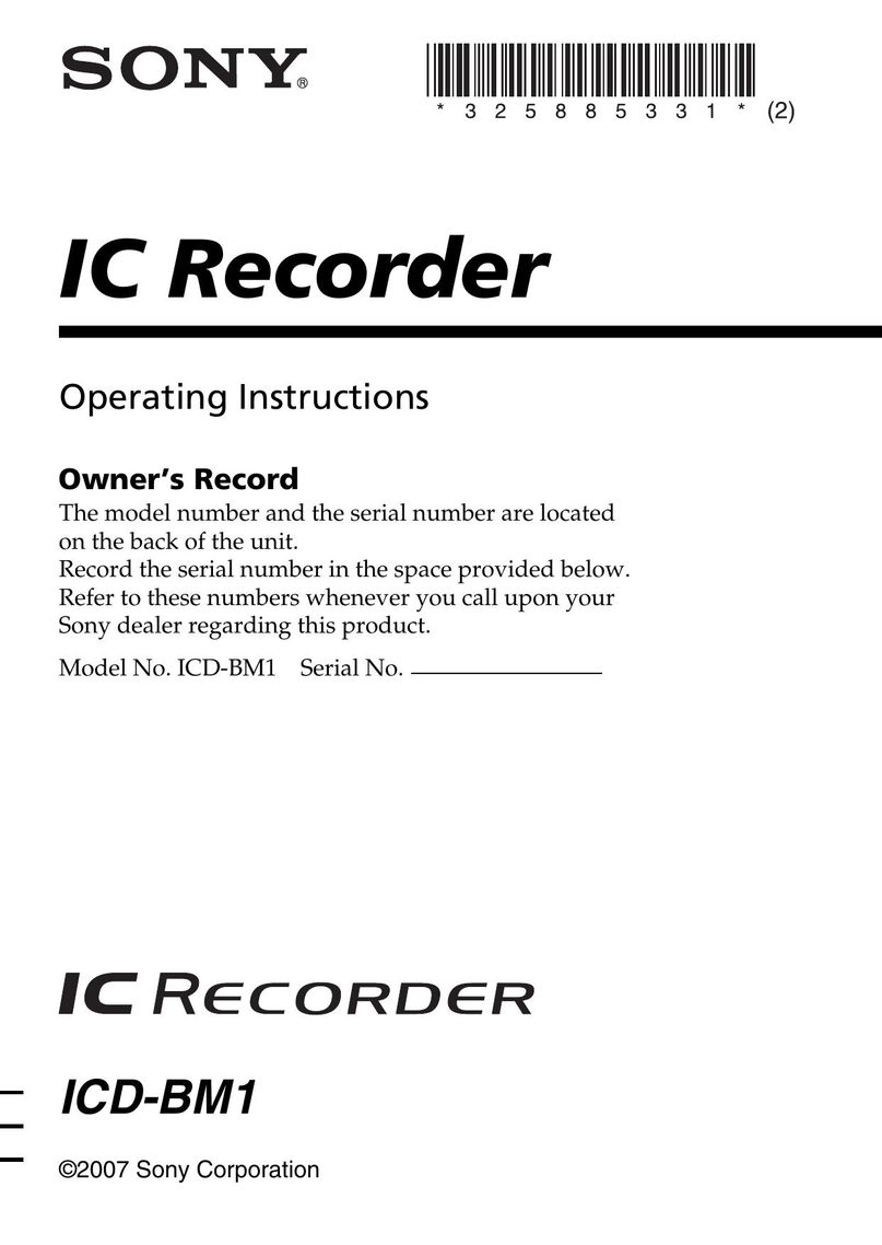 Sony ICD-BM1AVTP Microcassette Recorder User Manual