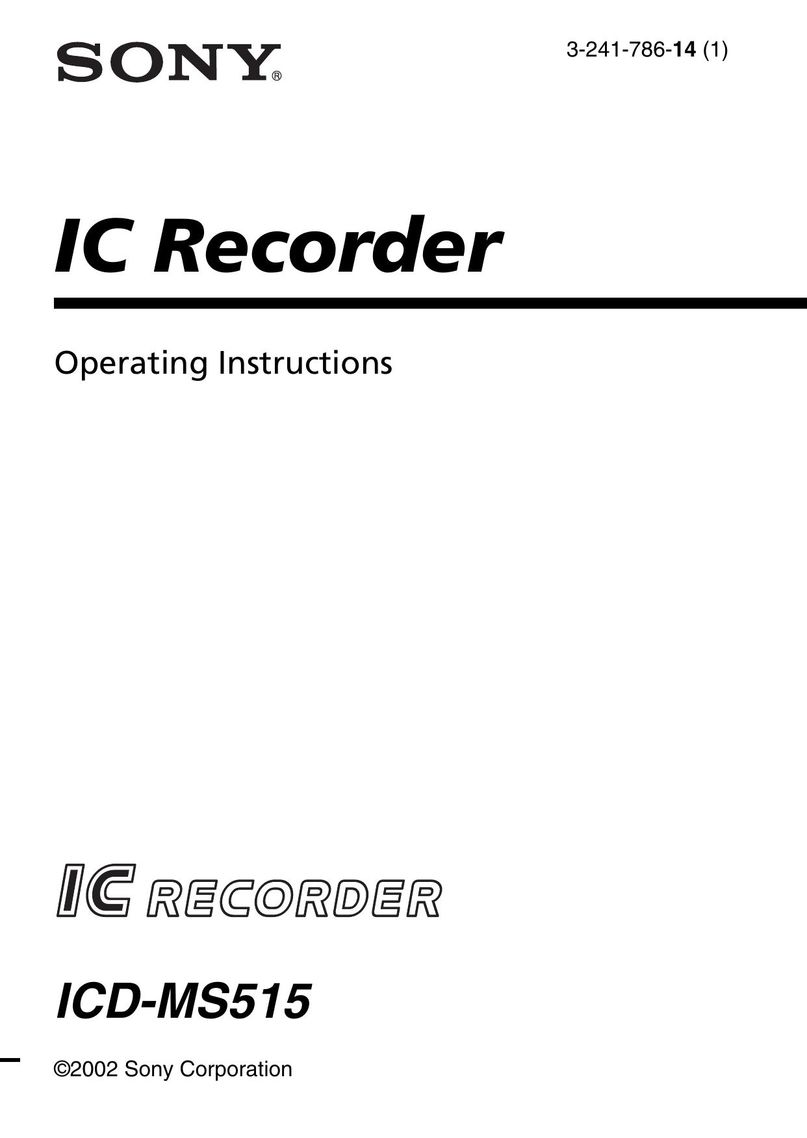 Sony ICD-BP Microcassette Recorder User Manual