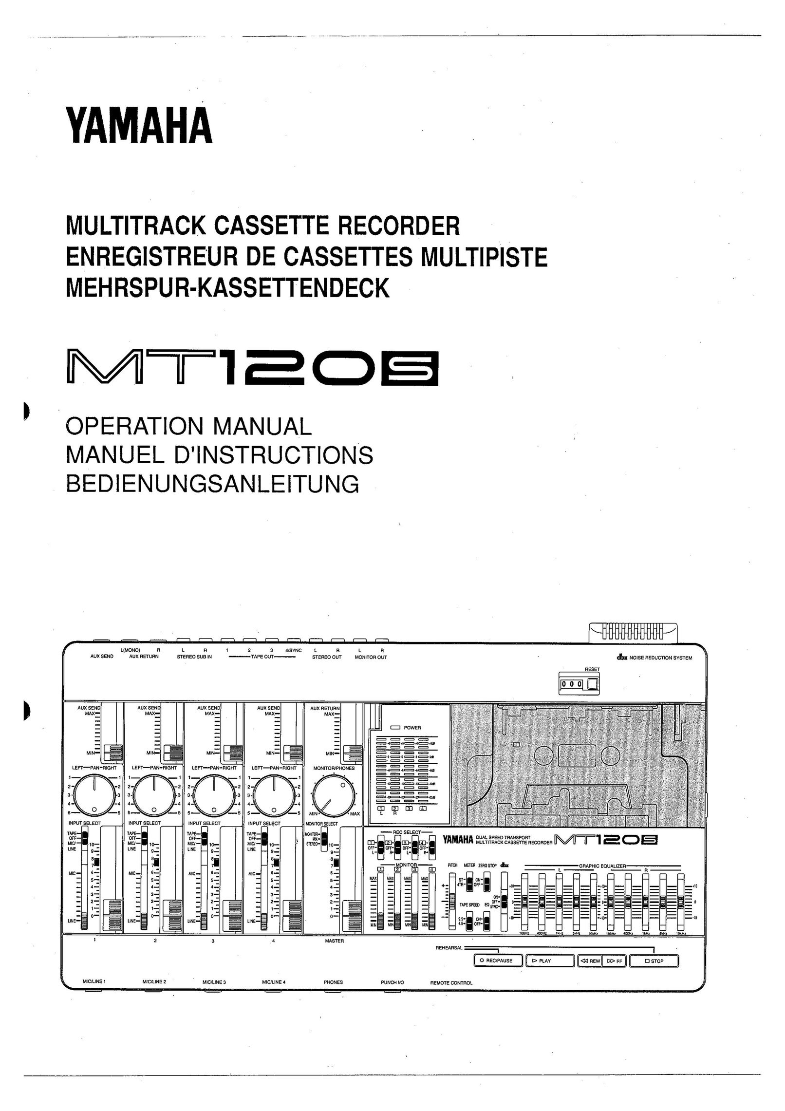 Yamaha MT120S Microcassette Recorder User Manual