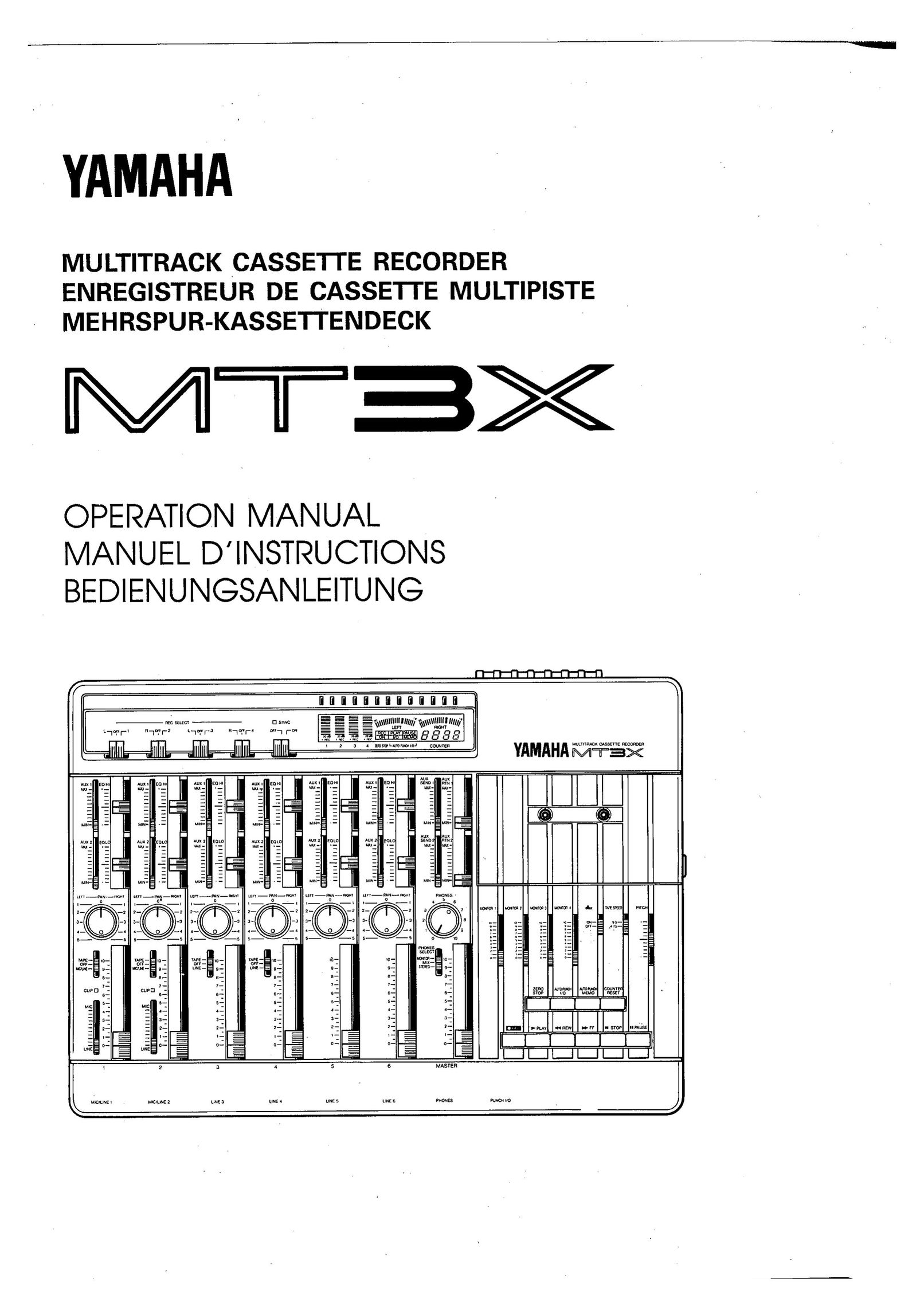 Yamaha MT3X Microcassette Recorder User Manual