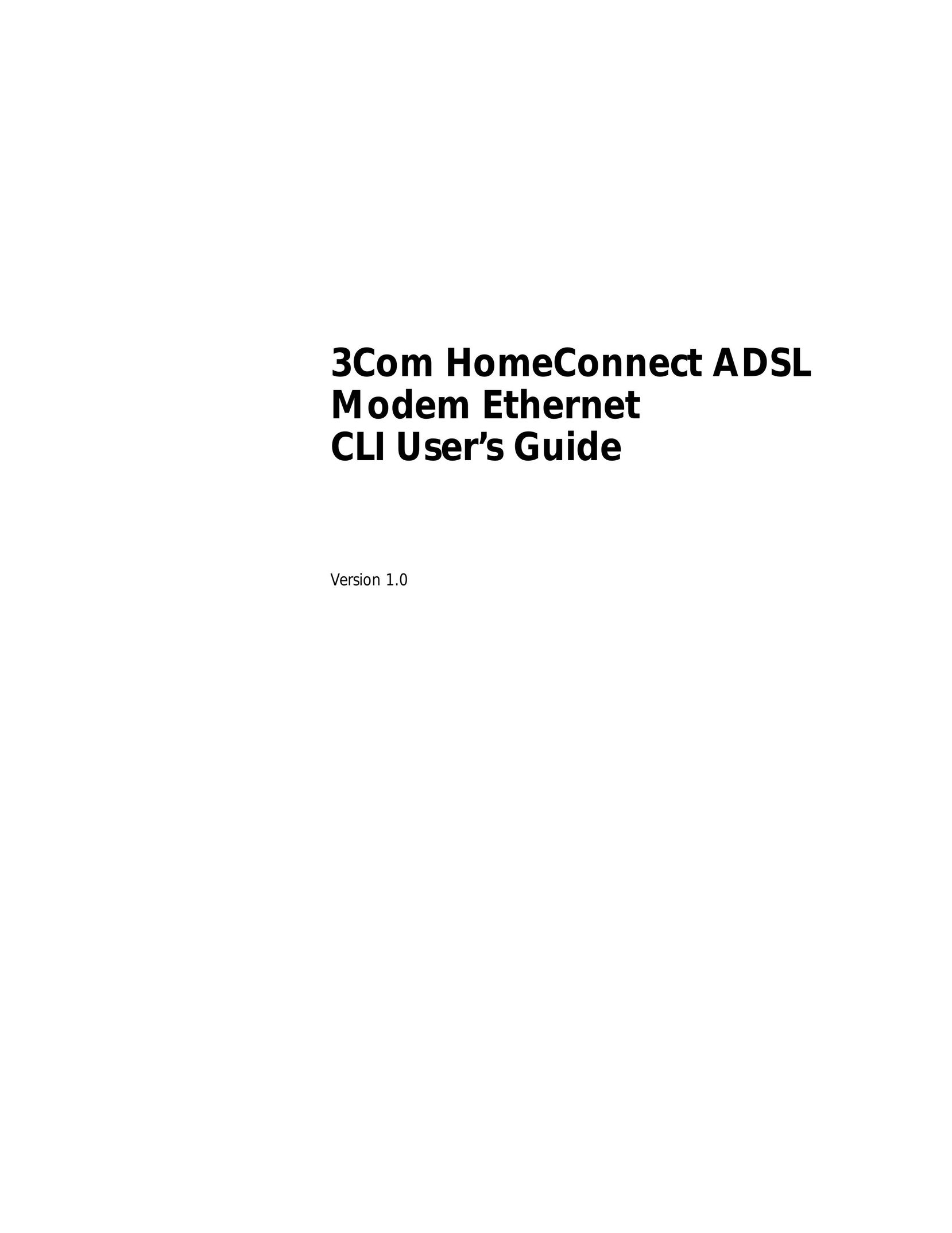 3Com ADSL Modem Ethernet Modem User Manual